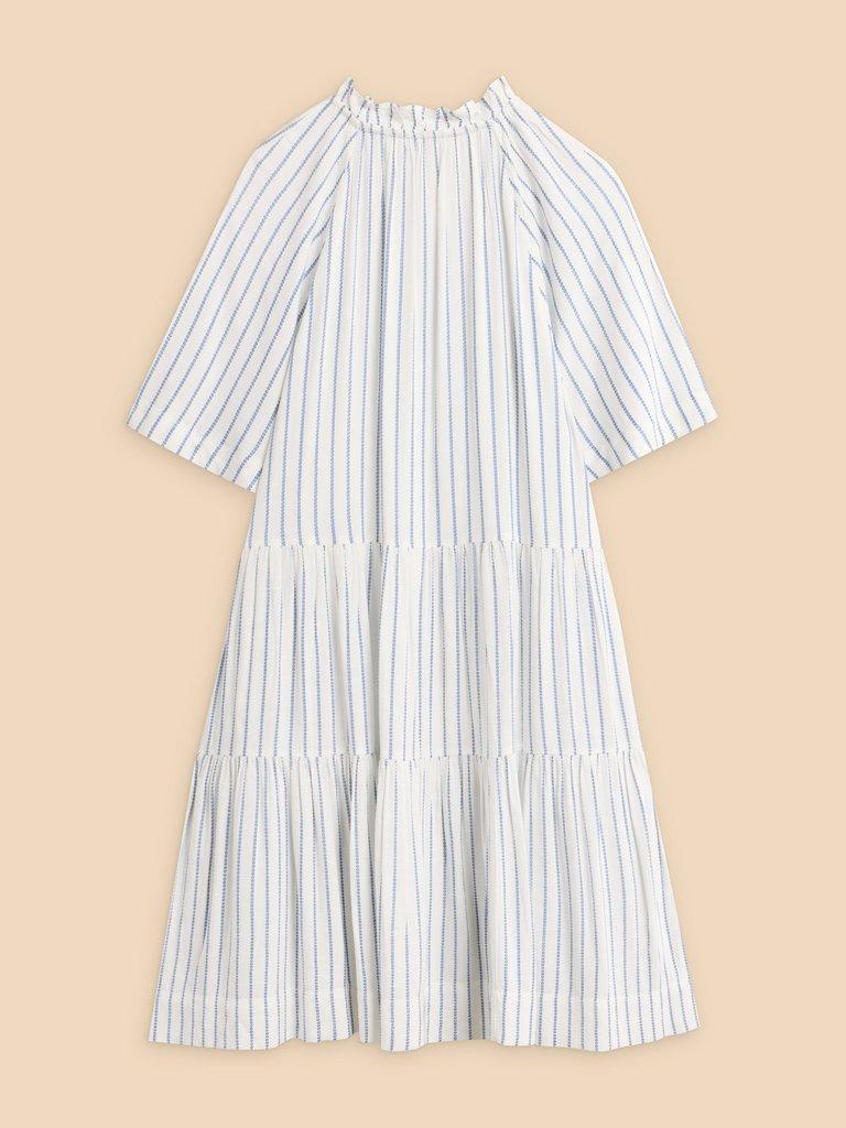 Sophia Eco Vero Stripe Dress in IVORY MLT - FLAT BACK