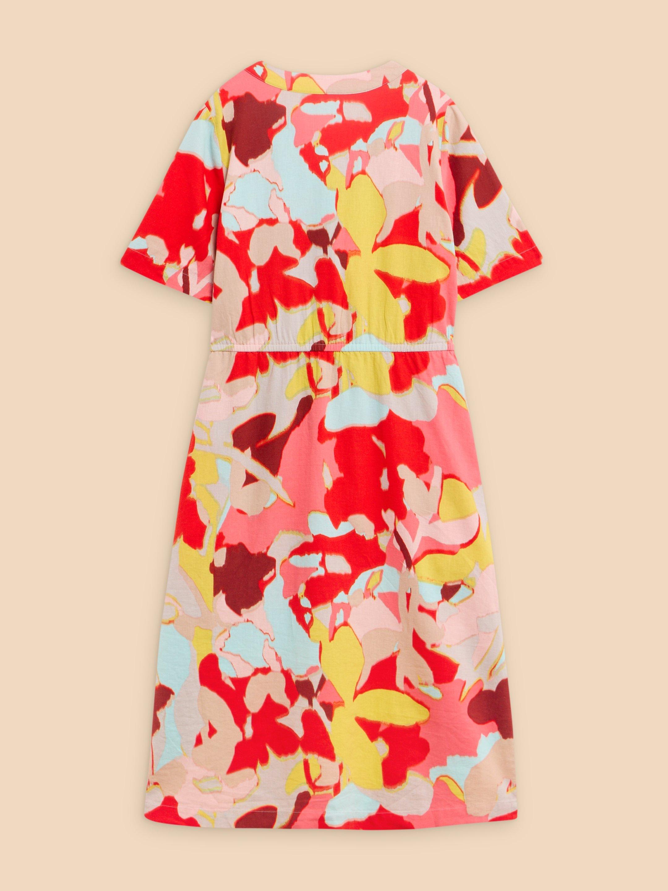 Jamie Linen Blend Dress in ORANGE PRINT | White Stuff