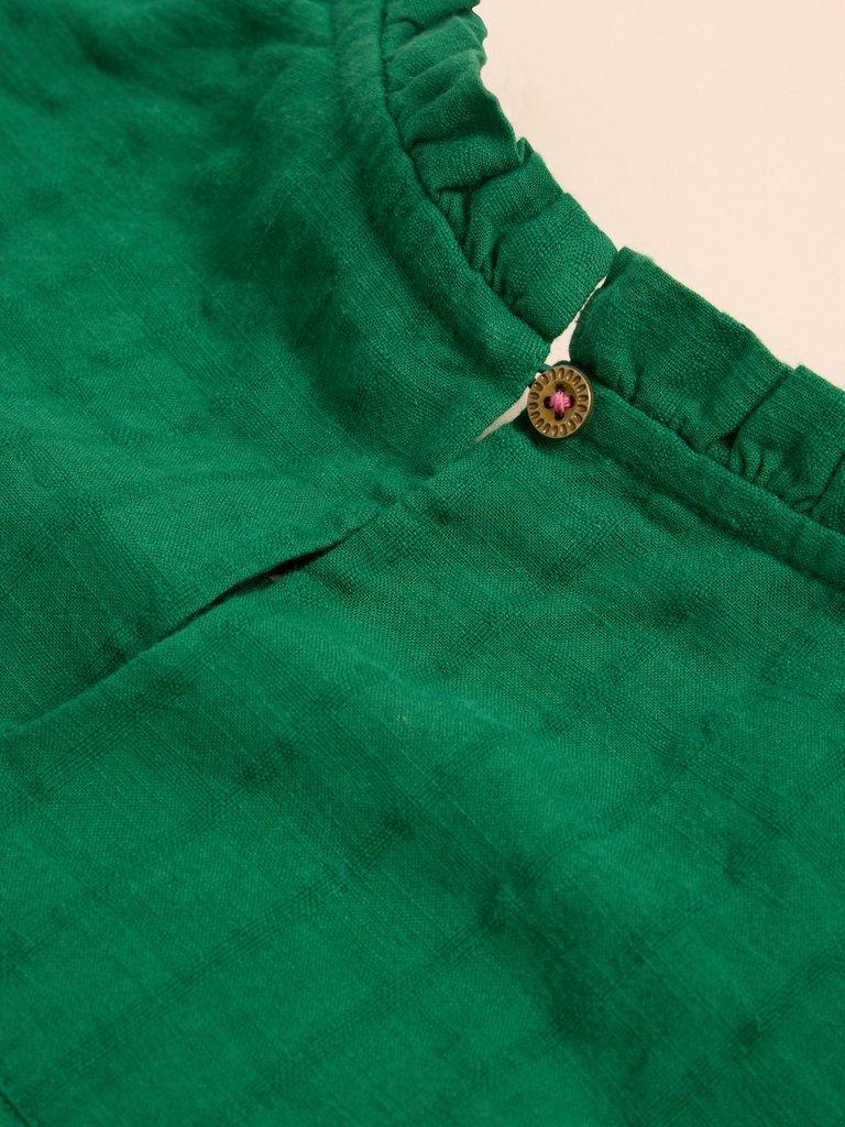 Lexi Cotton Broderie Top in BRT GREEN - FLAT DETAIL