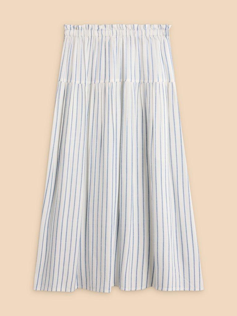 Seema Eco Vero Stripe Skirt in IVORY MLT - FLAT BACK