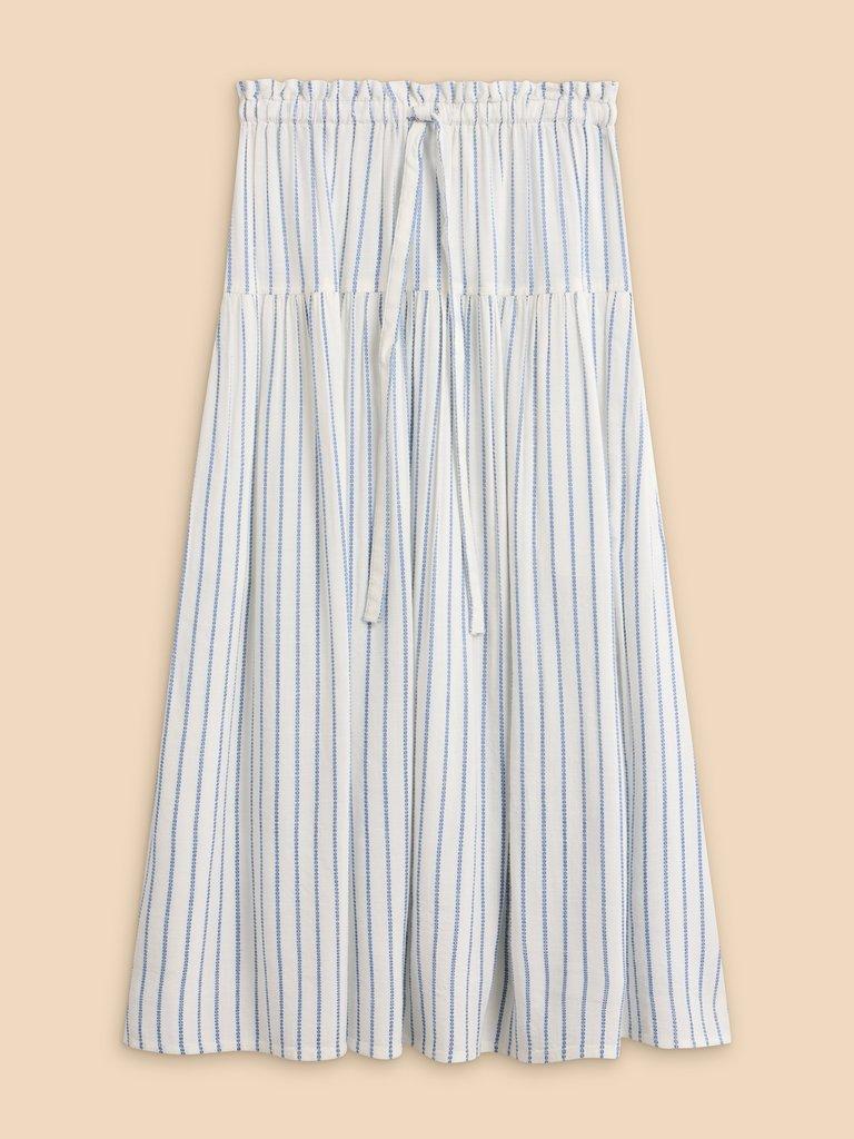 Seema Eco Vero Stripe Skirt in IVORY MLT - FLAT FRONT