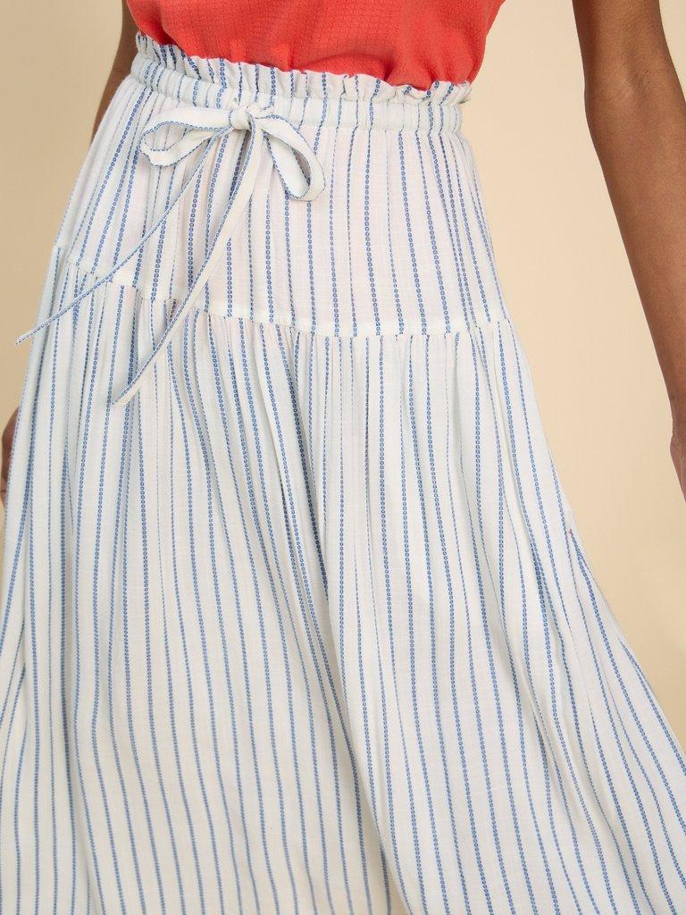 Seema Eco Vero Stripe Skirt in IVORY MLT - MODEL DETAIL