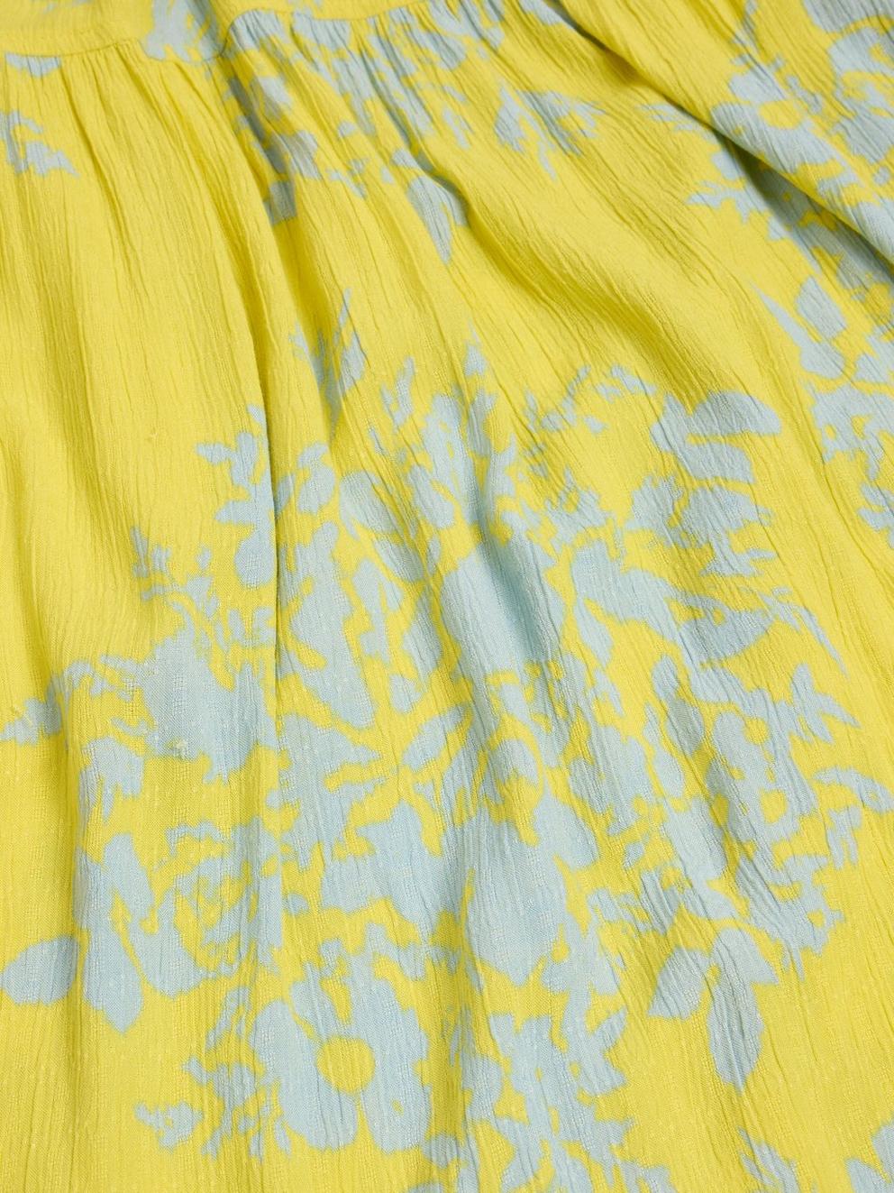 Seema Eco Vero Midi Skirt in YELLOW PR - FLAT DETAIL