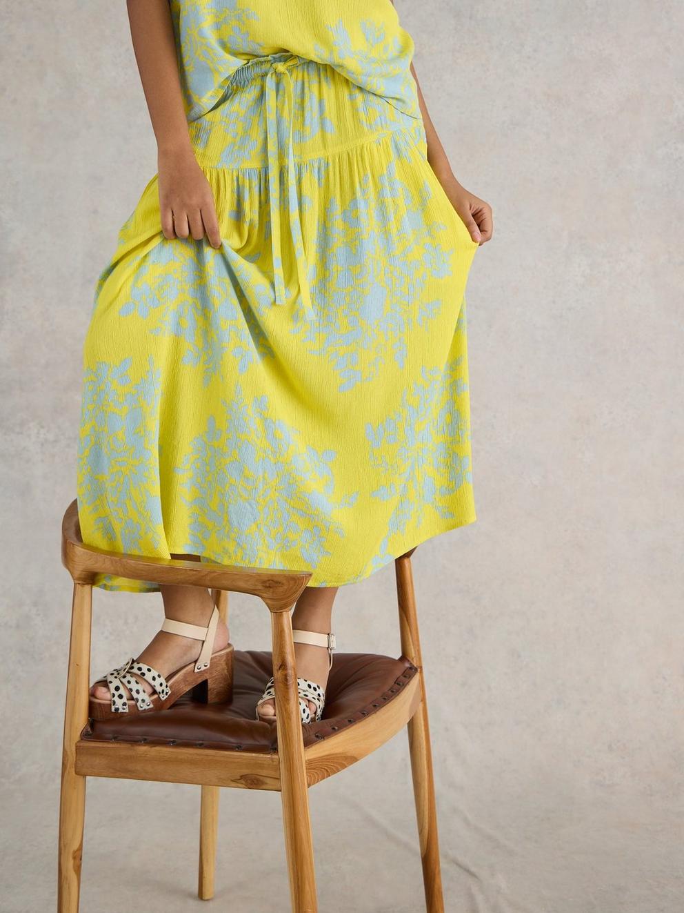 Seema Eco Vero Midi Skirt in YELLOW PR - LIFESTYLE