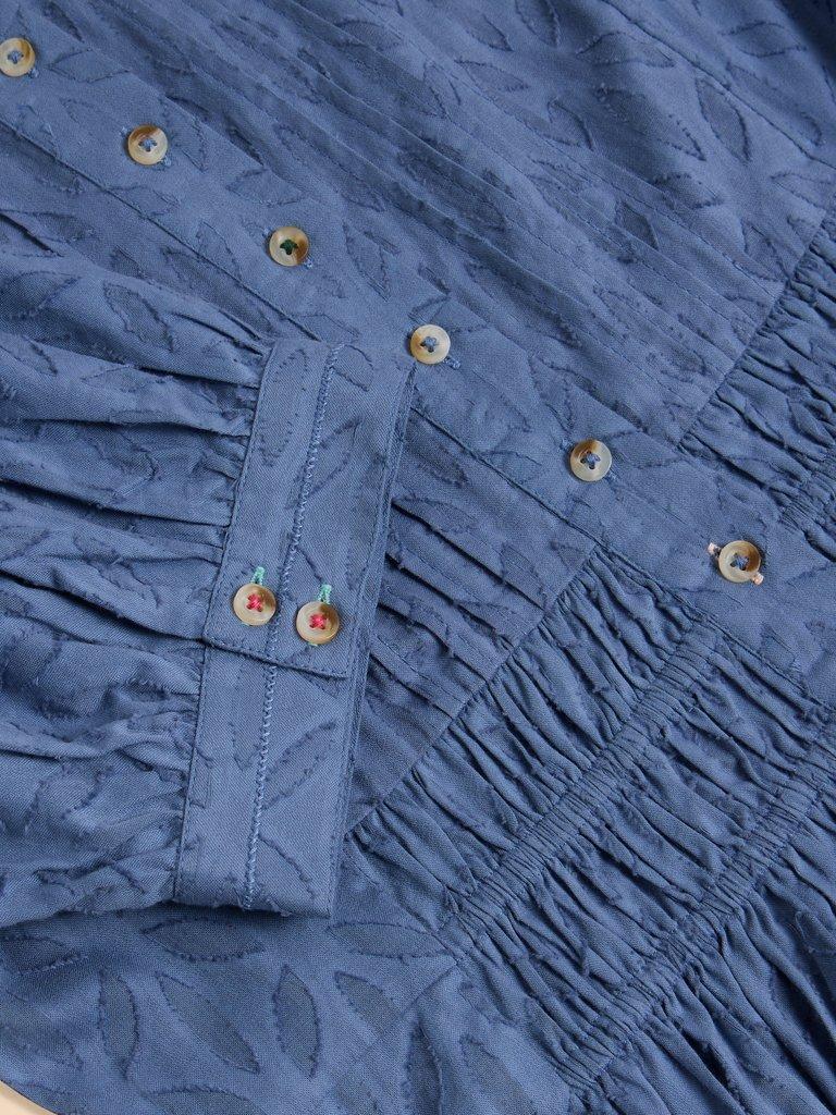 Celeste Short Sleeve Midi Dress in MID BLUE - FLAT DETAIL