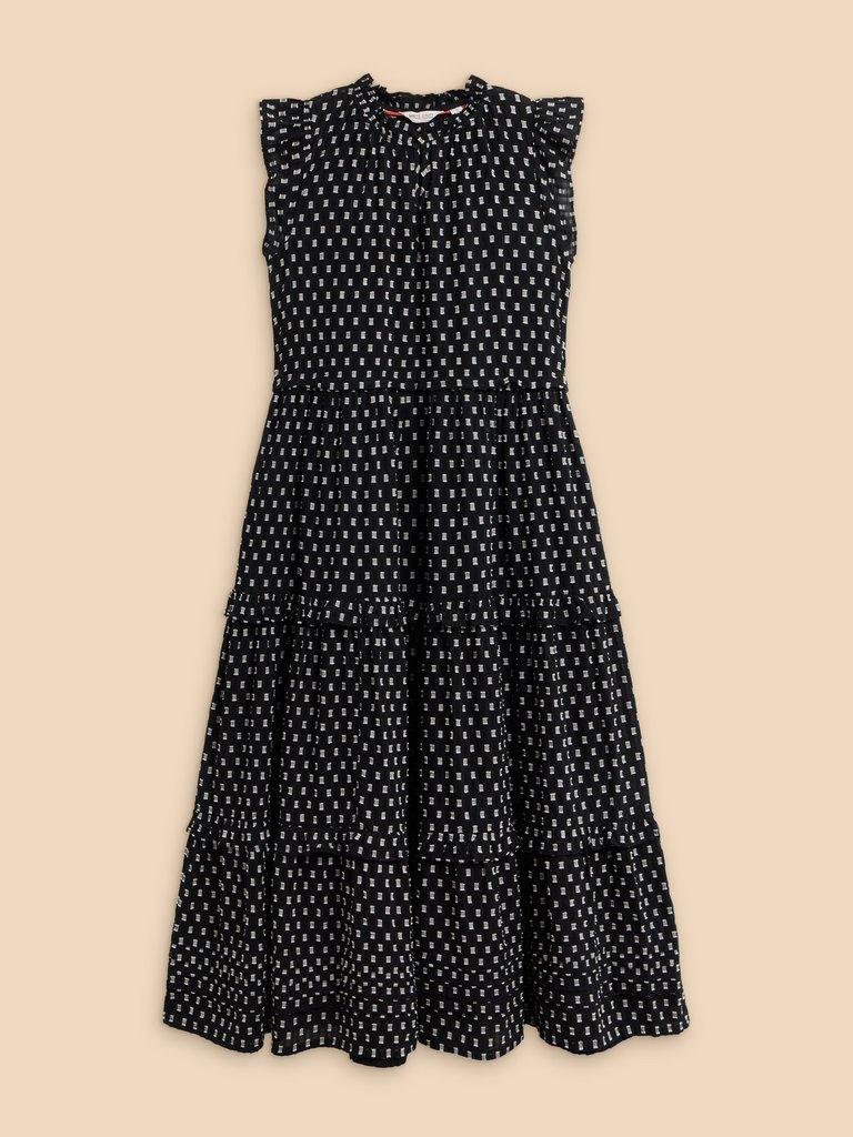 Rosie Cotton Maxi Dress in BLK MLT - FLAT FRONT