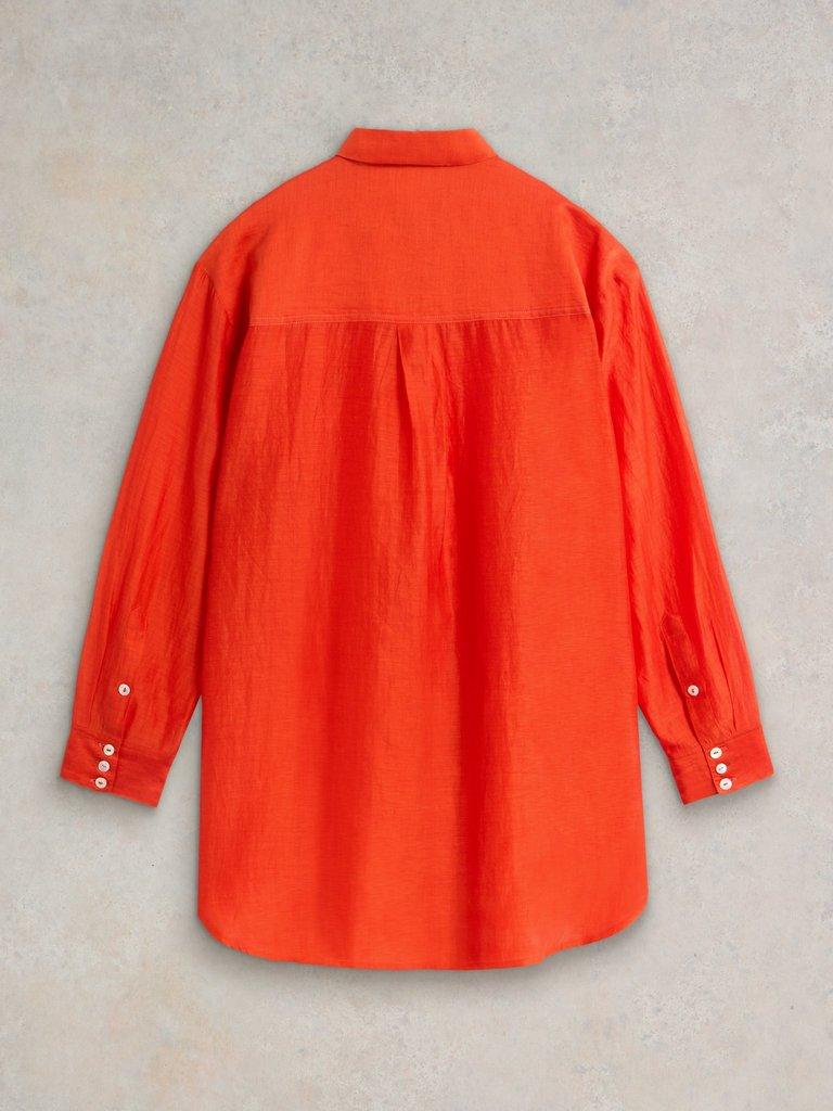 Delilah Cotton Silk Shirt in BRT ORANGE - FLAT BACK