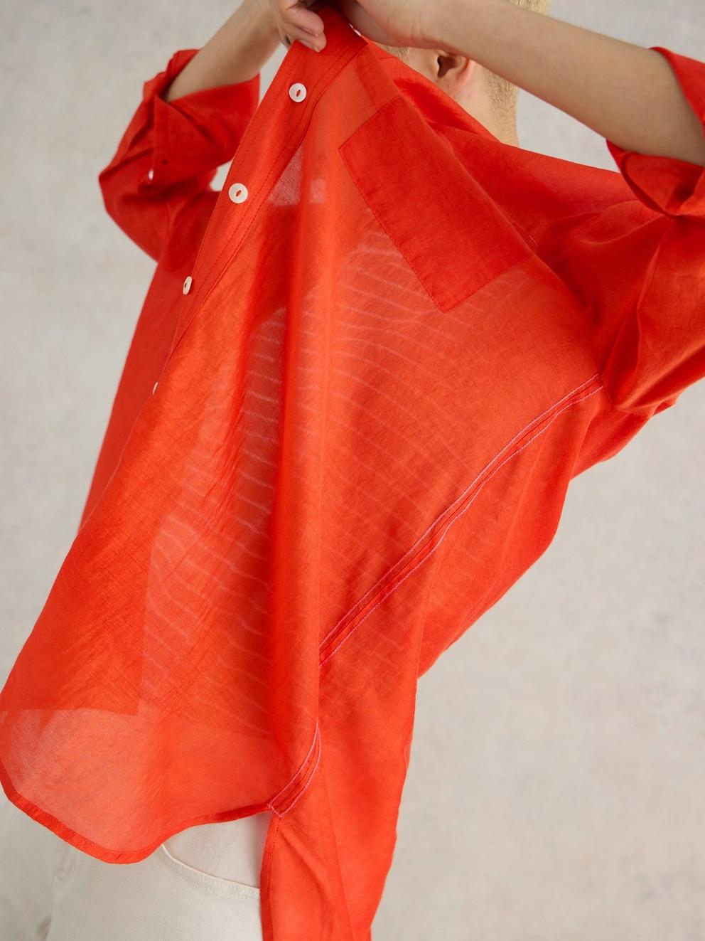 Delilah Cotton Silk Shirt in BRT ORANGE - LIFESTYLE