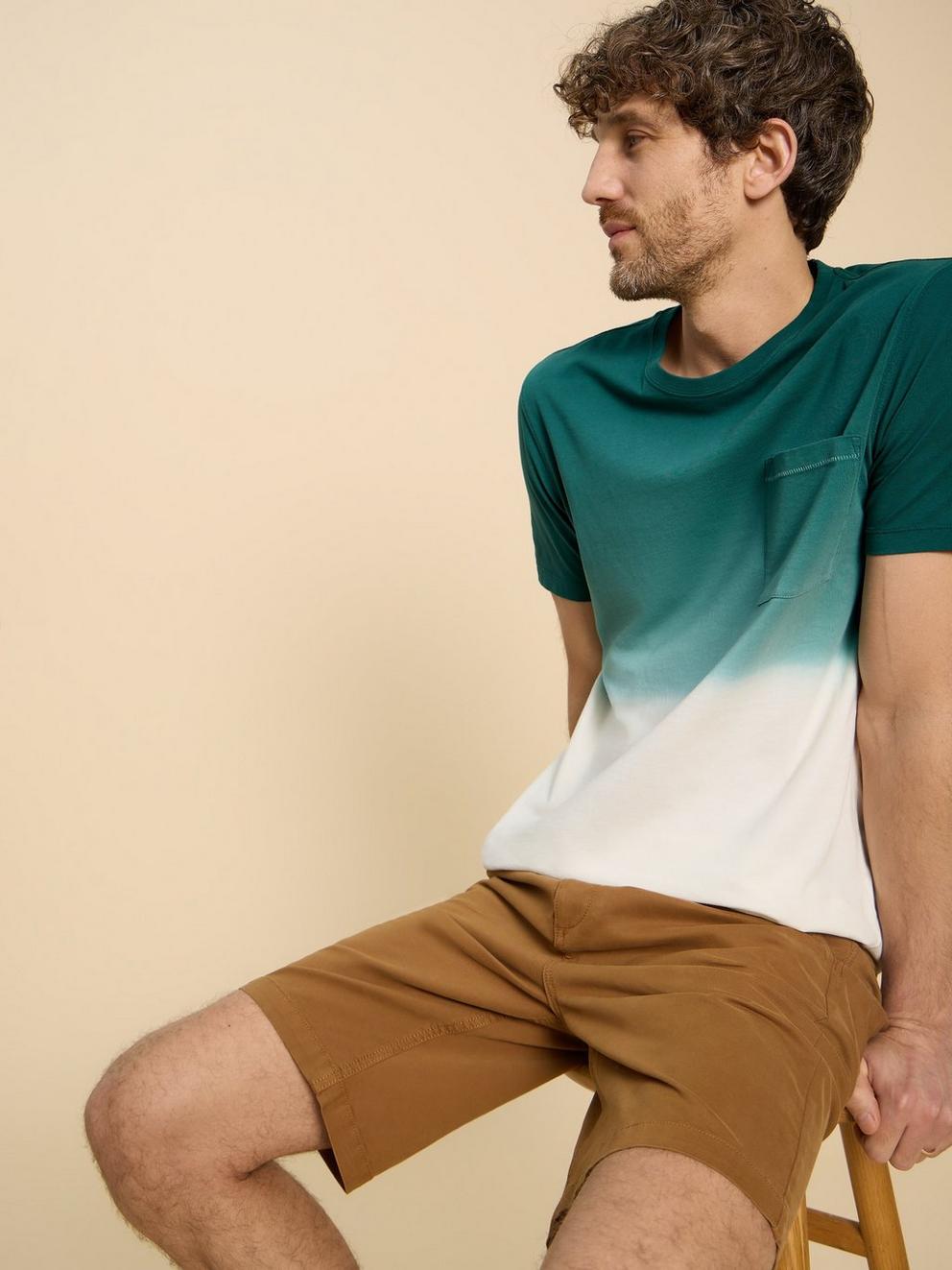 Abersoch Dip Dye SS Tee in TEAL MLT - LIFESTYLE