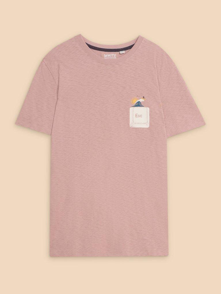 Escape Graphic Short Sleeve Tee in PINK PR - FLAT FRONT