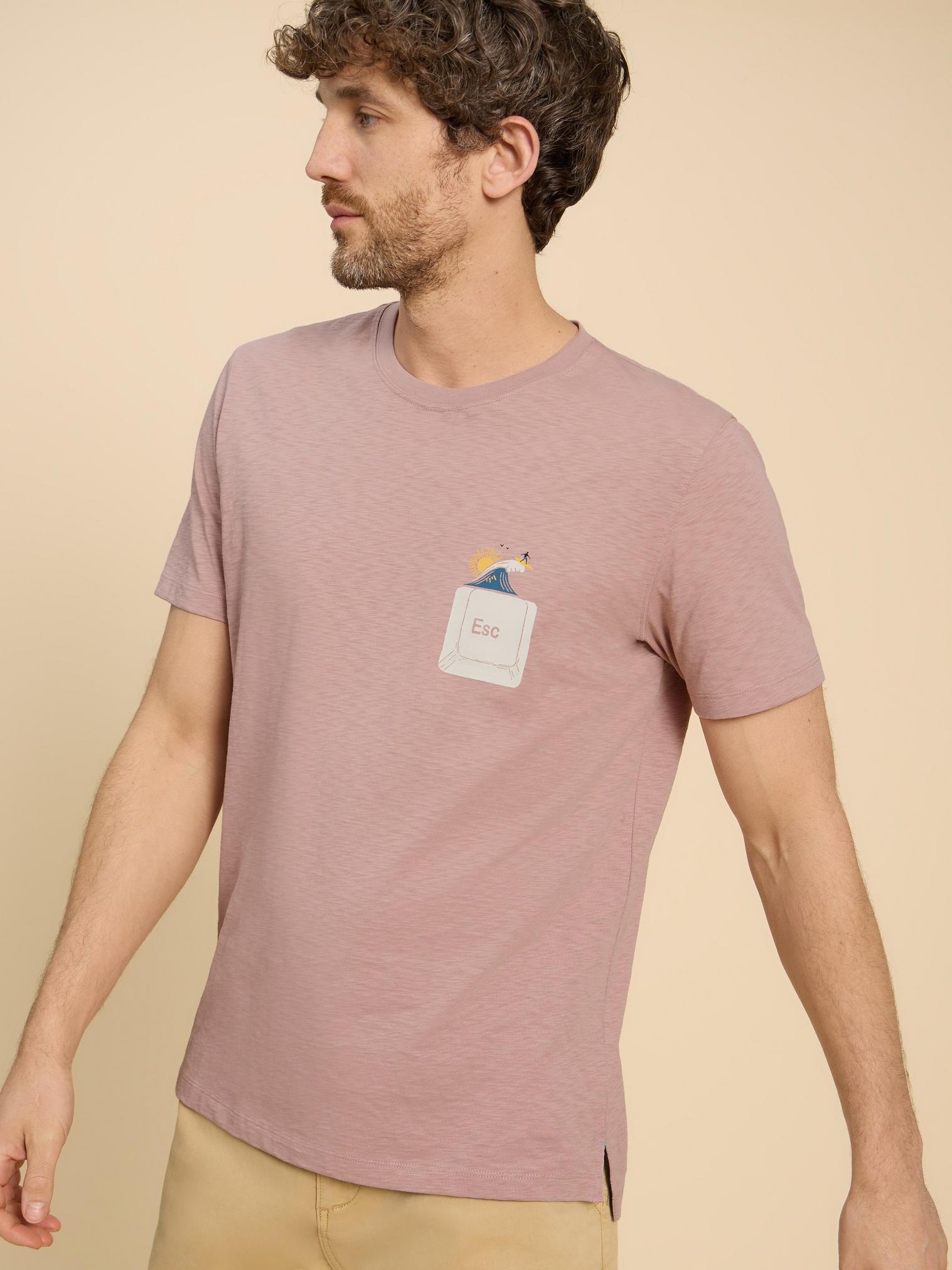Escape Graphic Short Sleeve Tee in PINK PR - LIFESTYLE