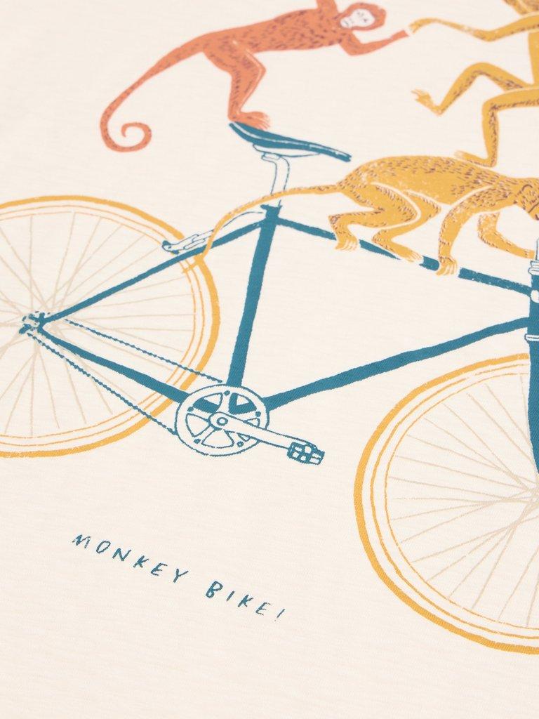 Monkey on a Bike Graphic Tee in WHITE PR - FLAT DETAIL