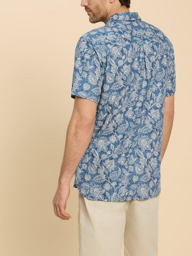 Paisley Printed Shirt in BLUE PR - MODEL BACK