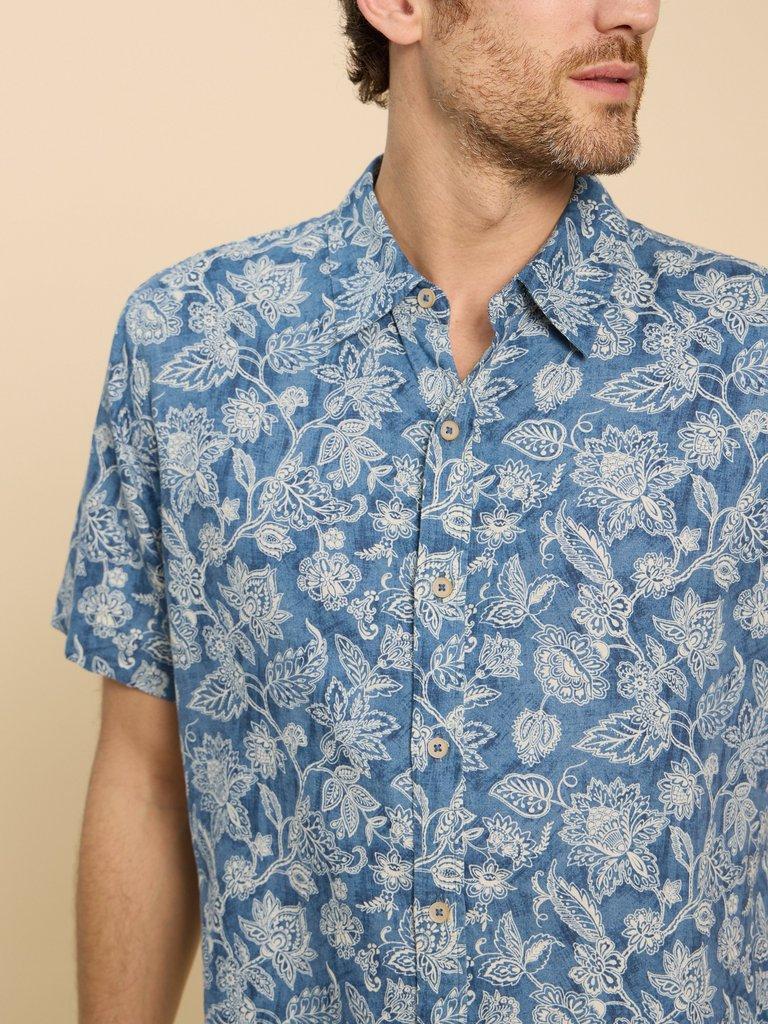 Paisley Printed Shirt in BLUE PR - MODEL DETAIL