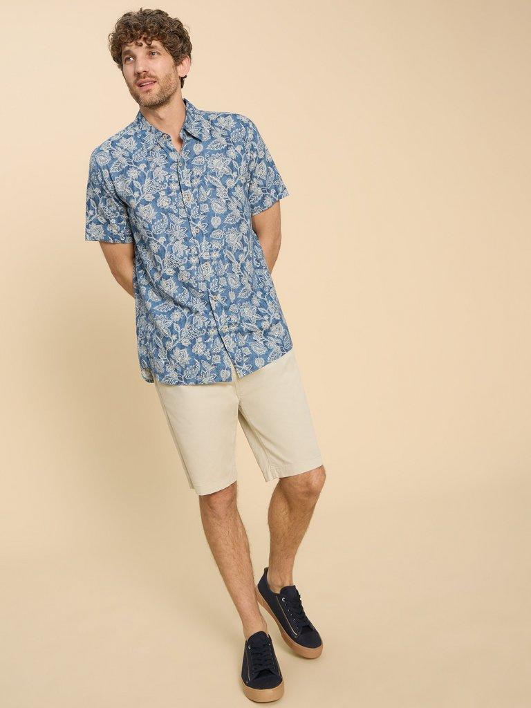 Paisley Printed Shirt in BLUE PR - MODEL FRONT