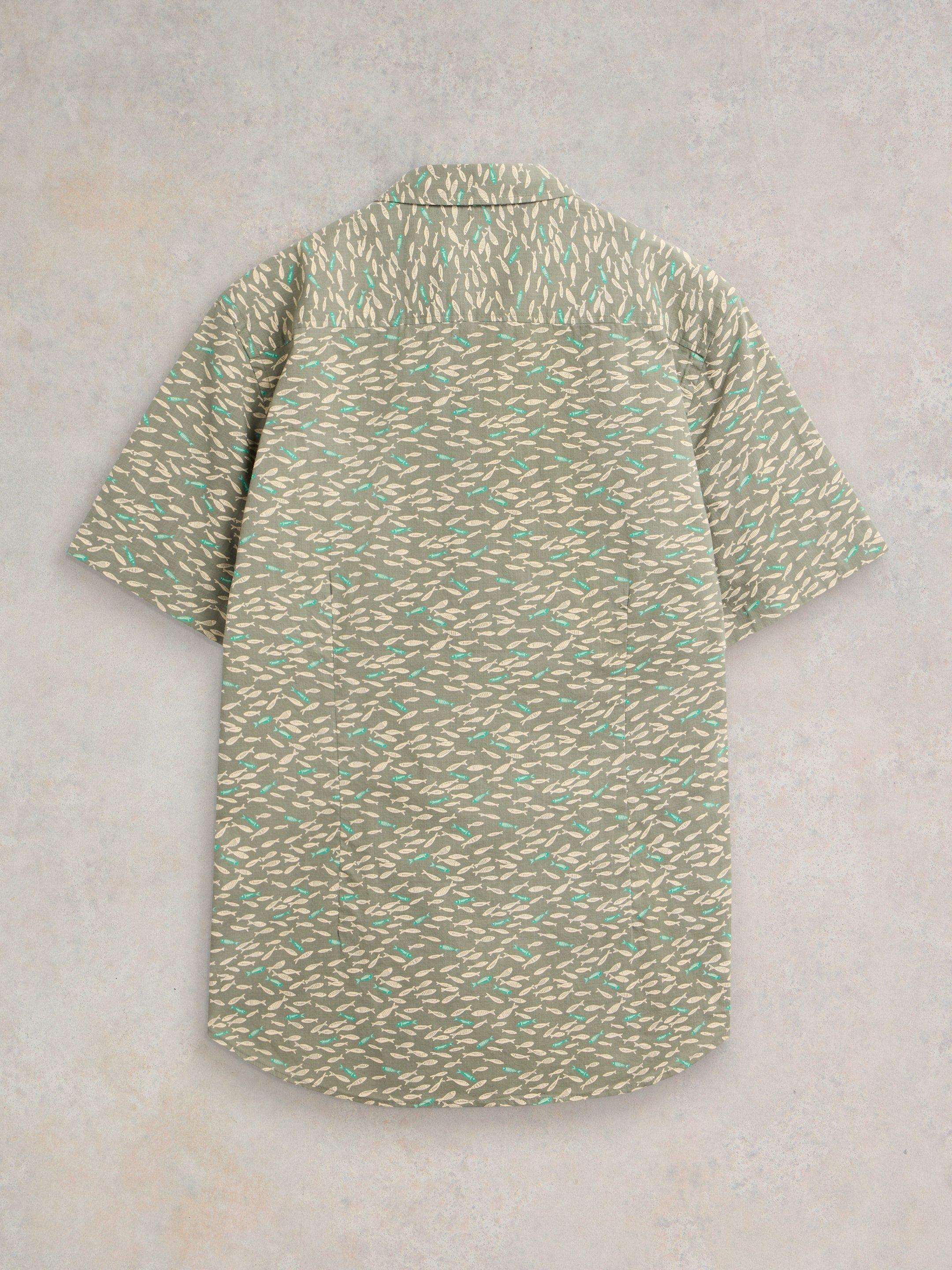 Shoal Printed Shirt in MINT GREEN - FLAT BACK