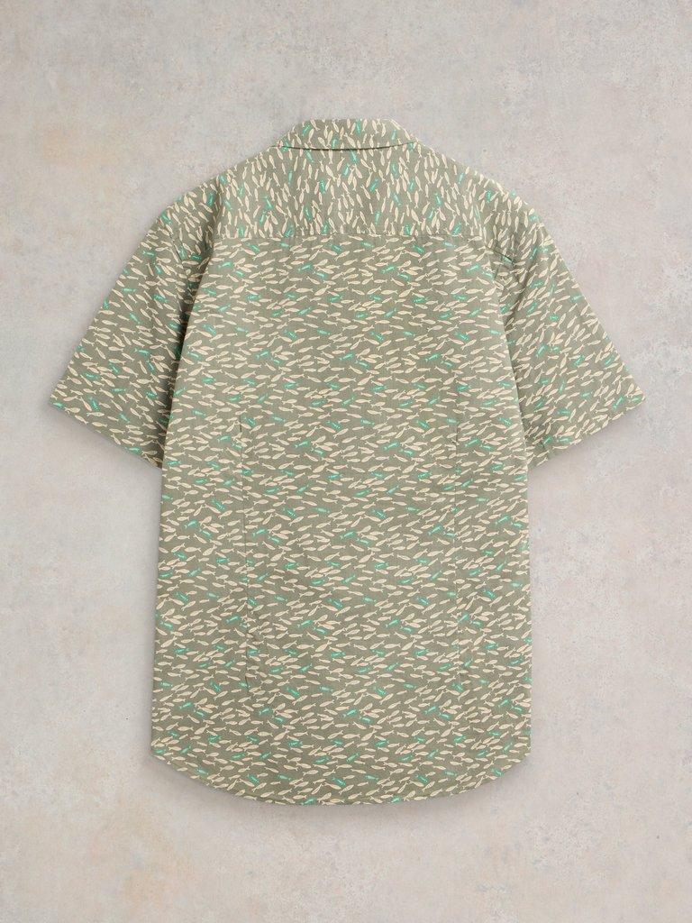 Shoal Printed Shirt in MINT GREEN - FLAT BACK