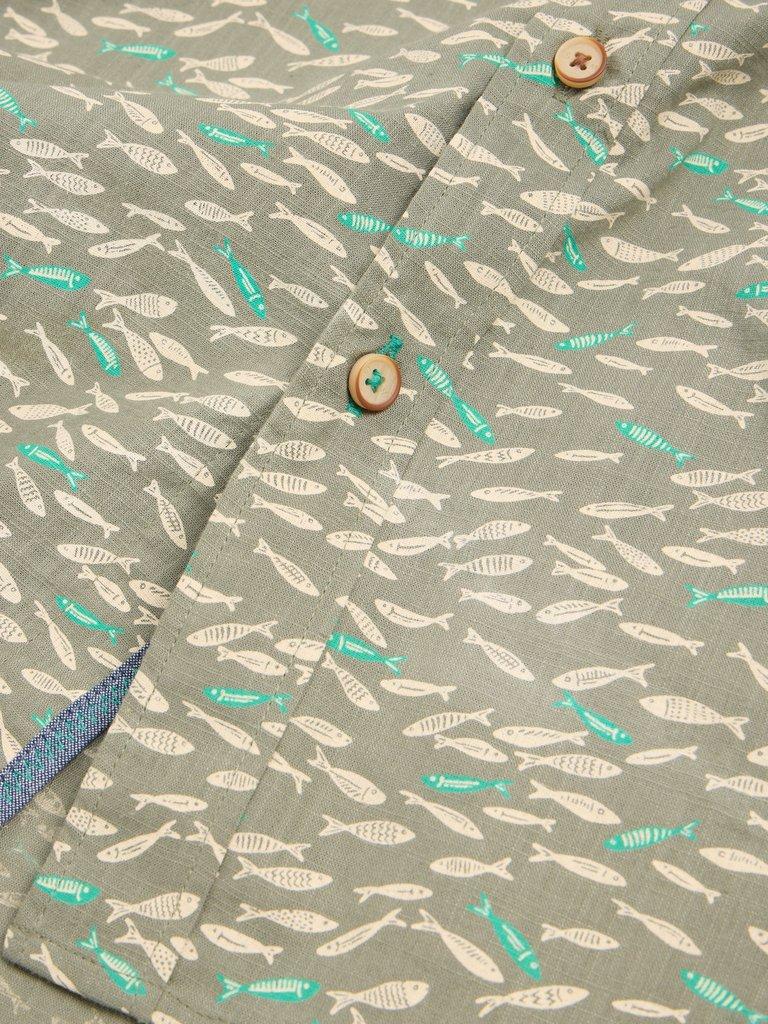 Shoal Printed Shirt in MINT GREEN - FLAT DETAIL