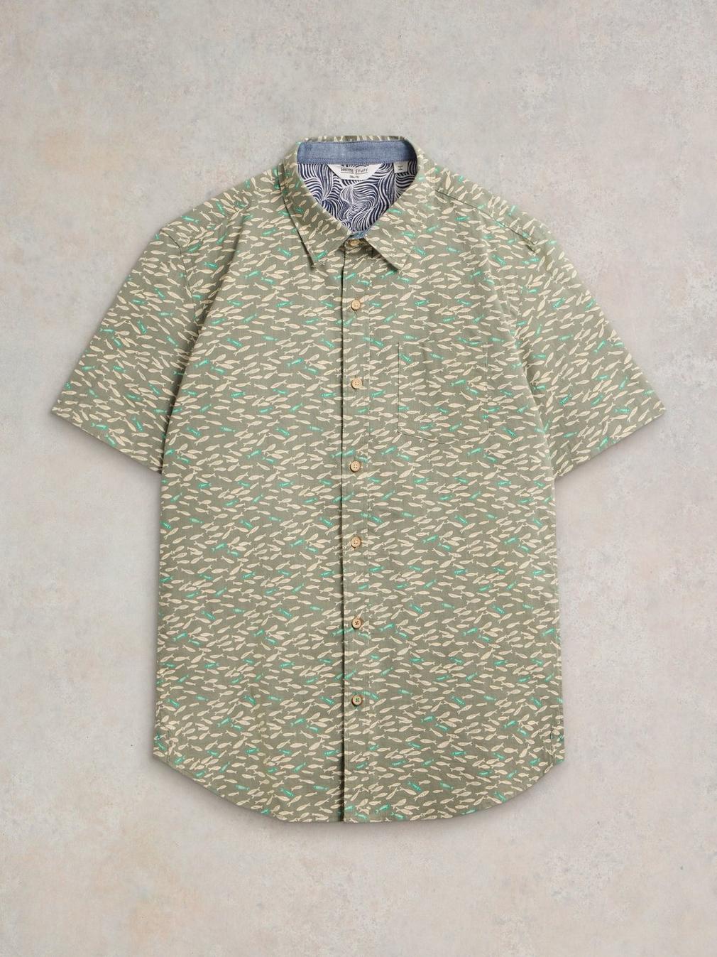 Shoal Printed Shirt in MINT GREEN - FLAT FRONT