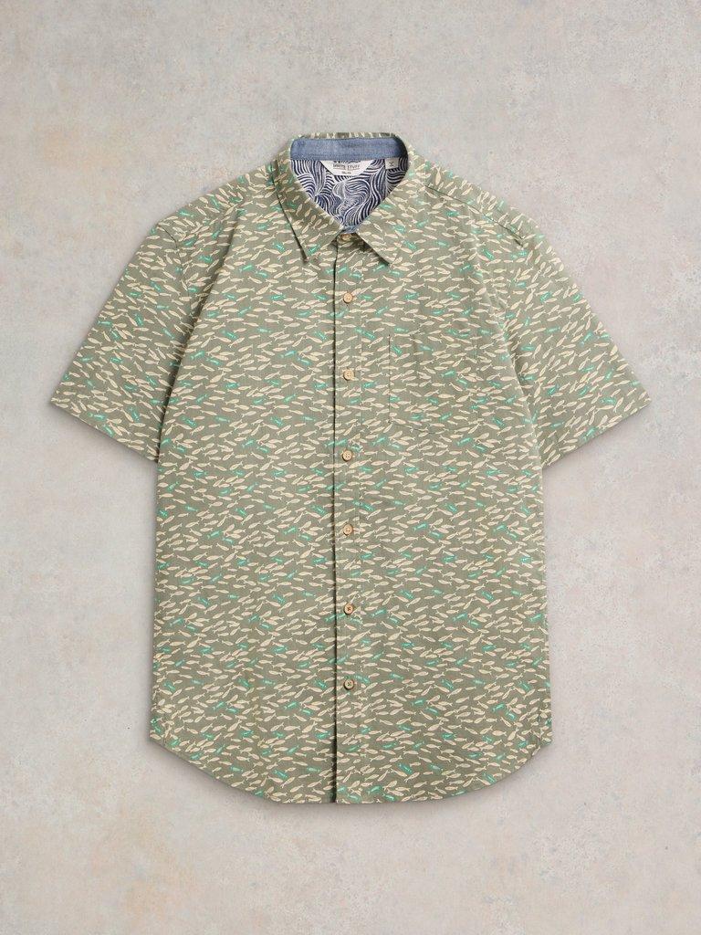 Shoal Printed Shirt in MINT GREEN - FLAT FRONT