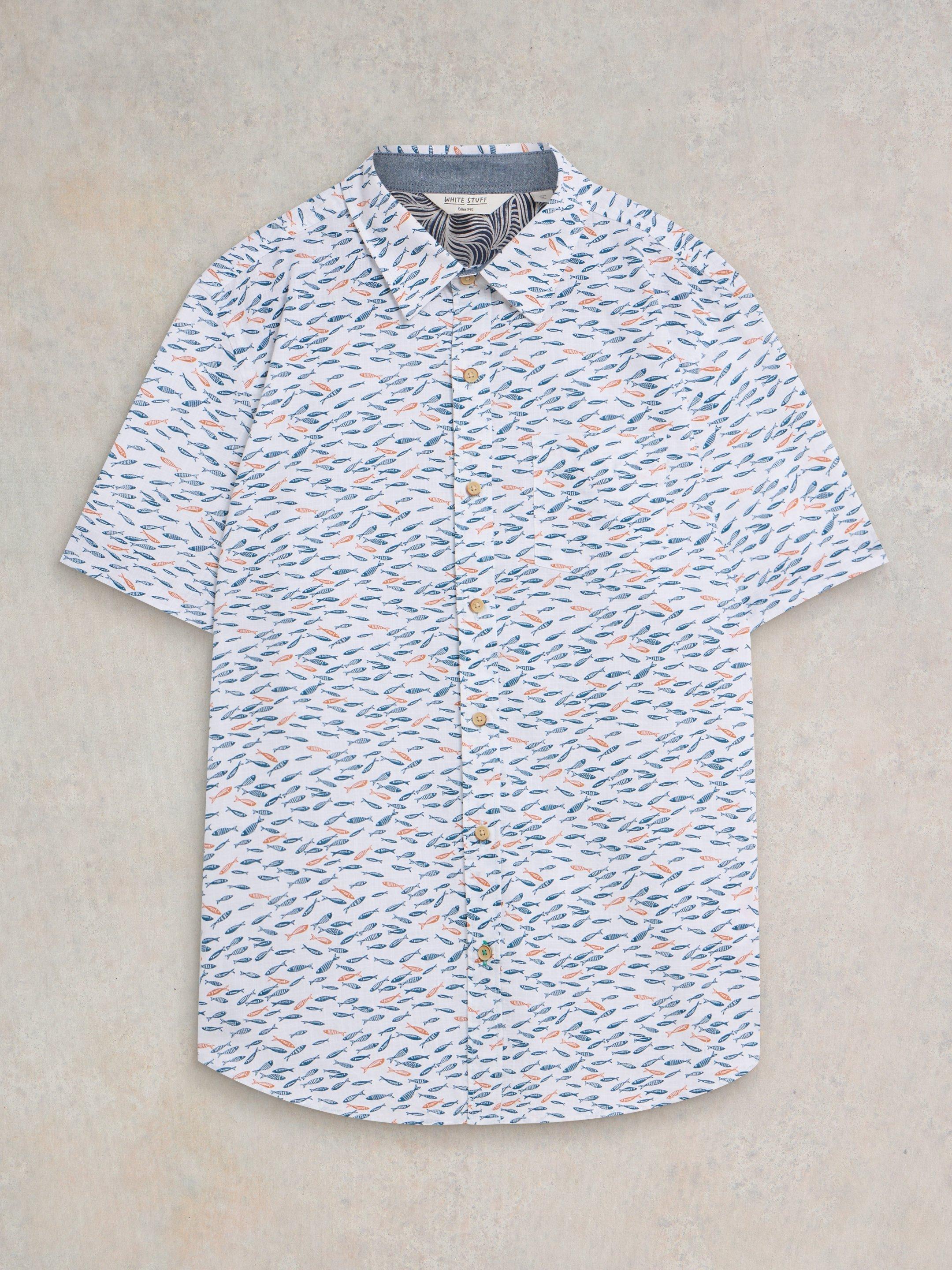 Shoal Printed Shirt in WHITE MLT - FLAT FRONT