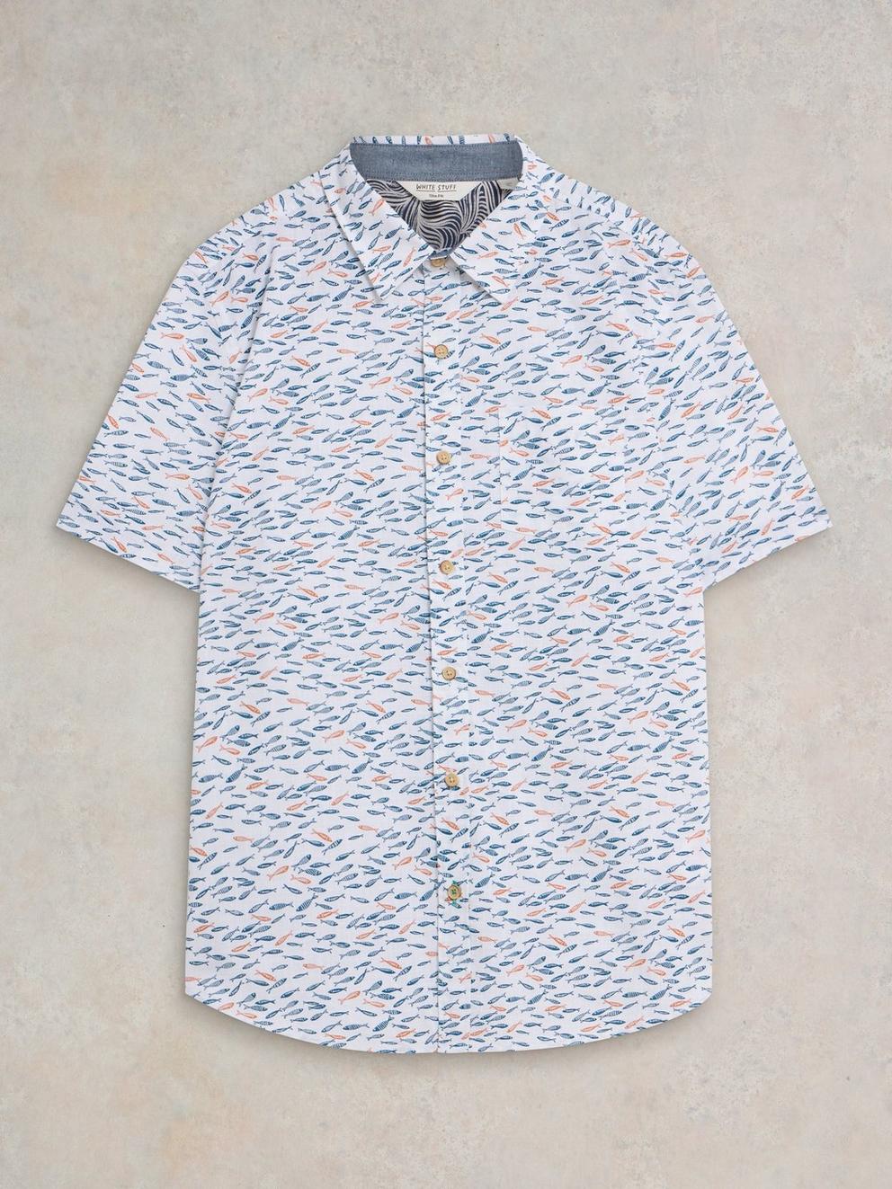 Shoal Printed Shirt in WHITE MLT - FLAT FRONT