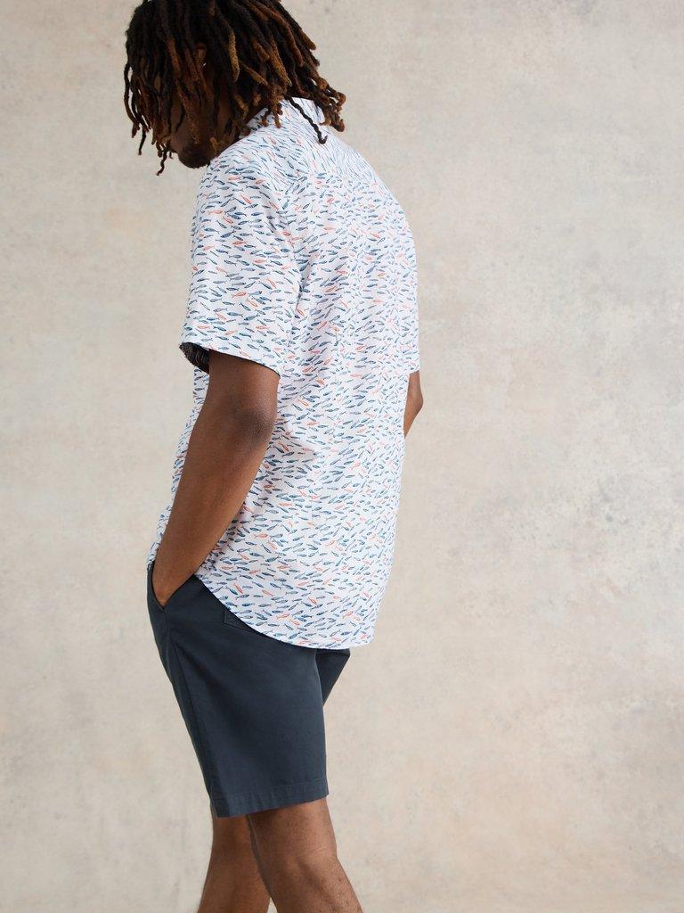 Shoal Printed Shirt in WHITE MLT - MODEL BACK