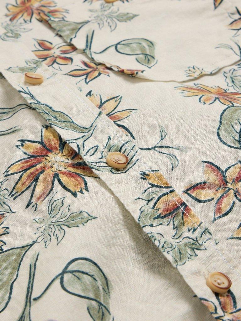 Floral Printed SS Shirt in NAT PR - FLAT DETAIL