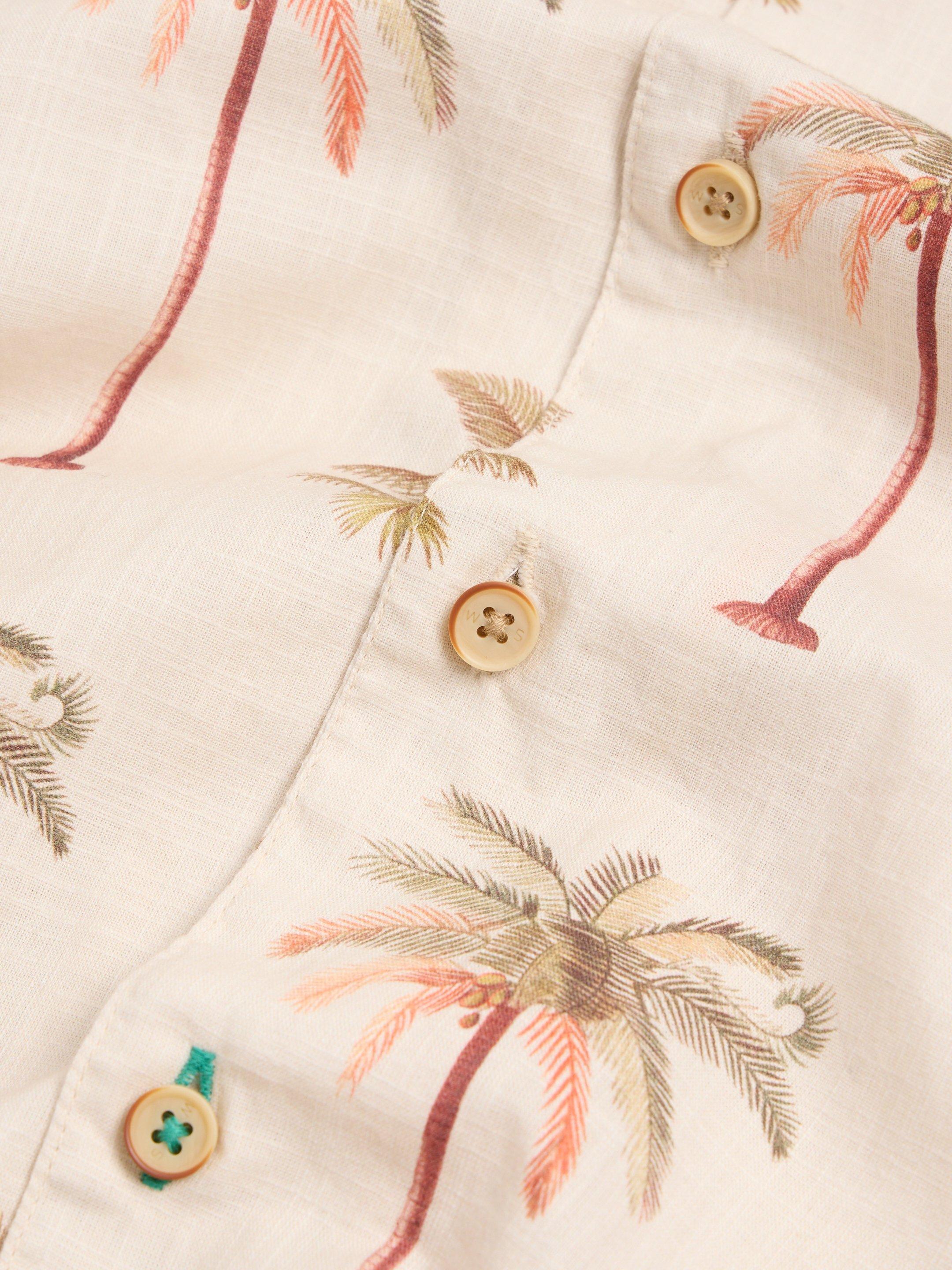 Palm Tree Printed Shirt in NAT PR - FLAT DETAIL