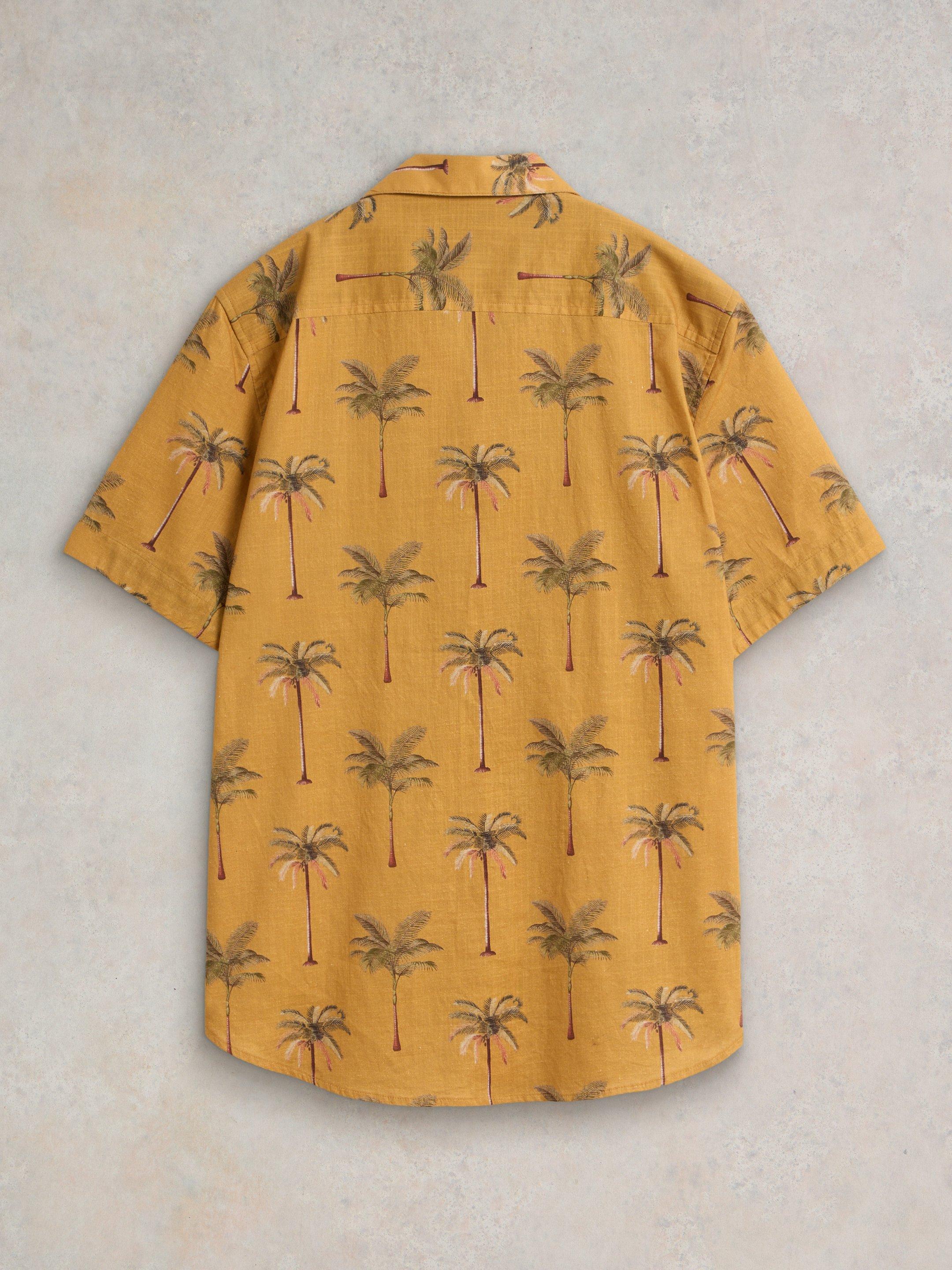Palm Tree Printed Shirt in YELLOW PR - FLAT BACK