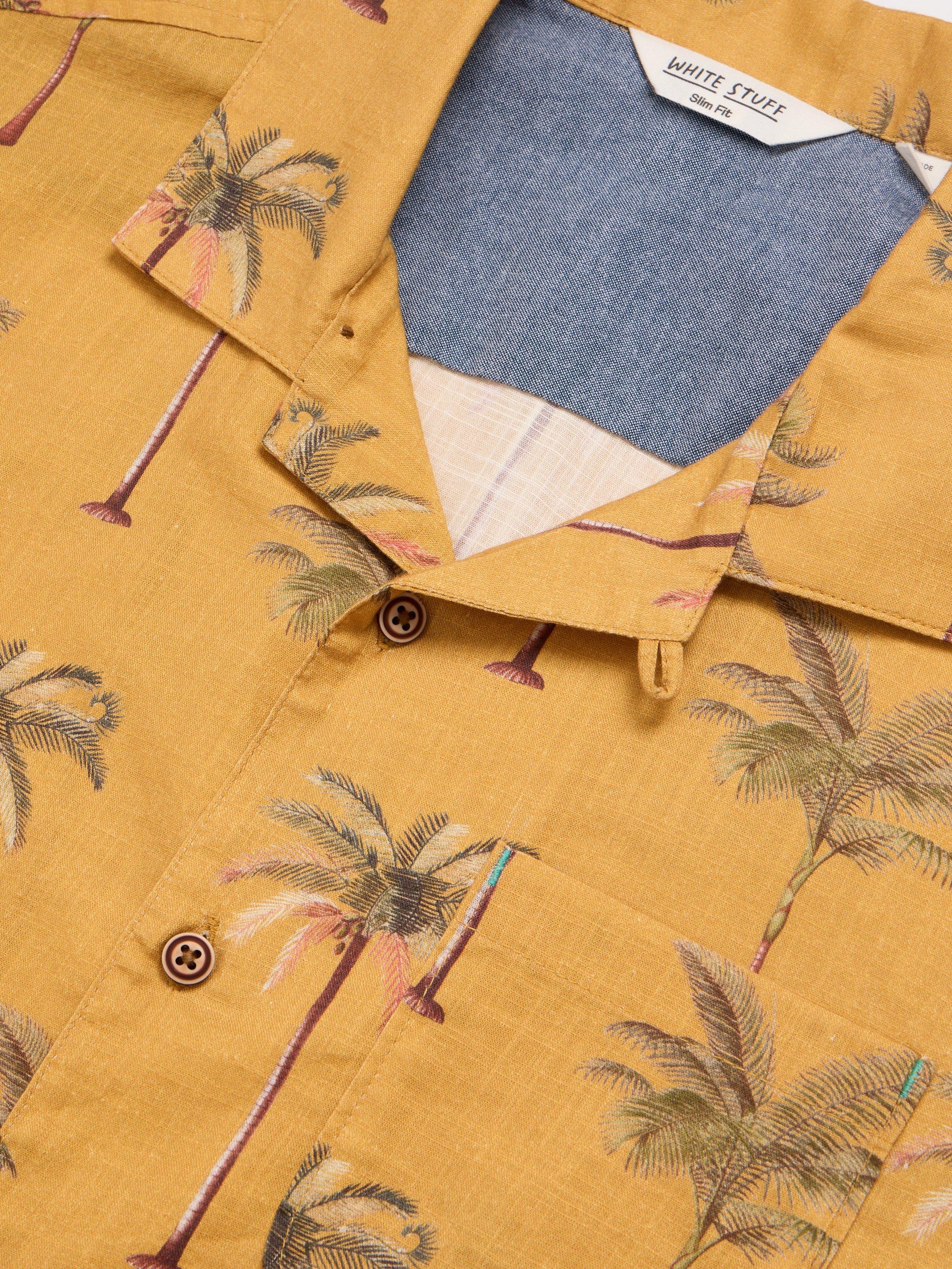 Palm Tree Printed Shirt in YELLOW PR - FLAT DETAIL