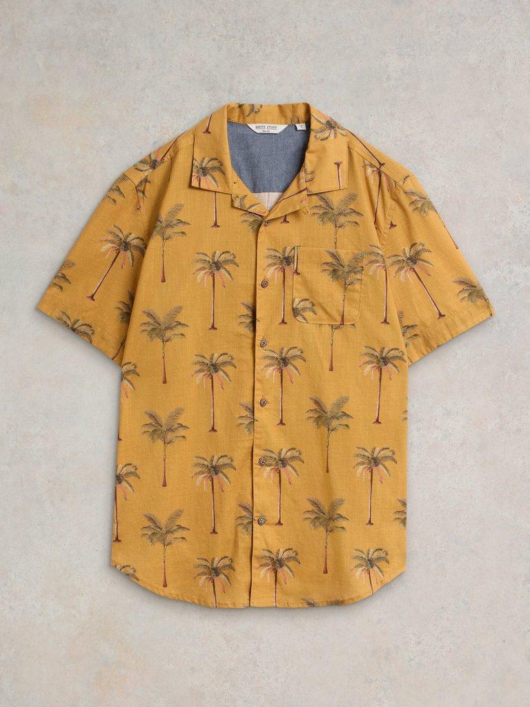 Palm Tree Printed Shirt in YELLOW PR - FLAT FRONT