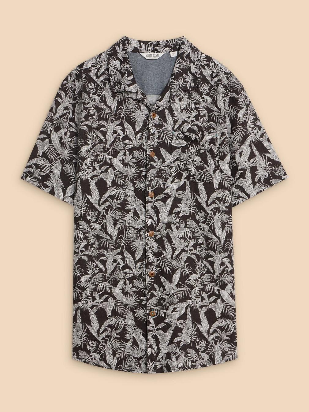 Monkey Printed Shirt in BLK PR - FLAT FRONT