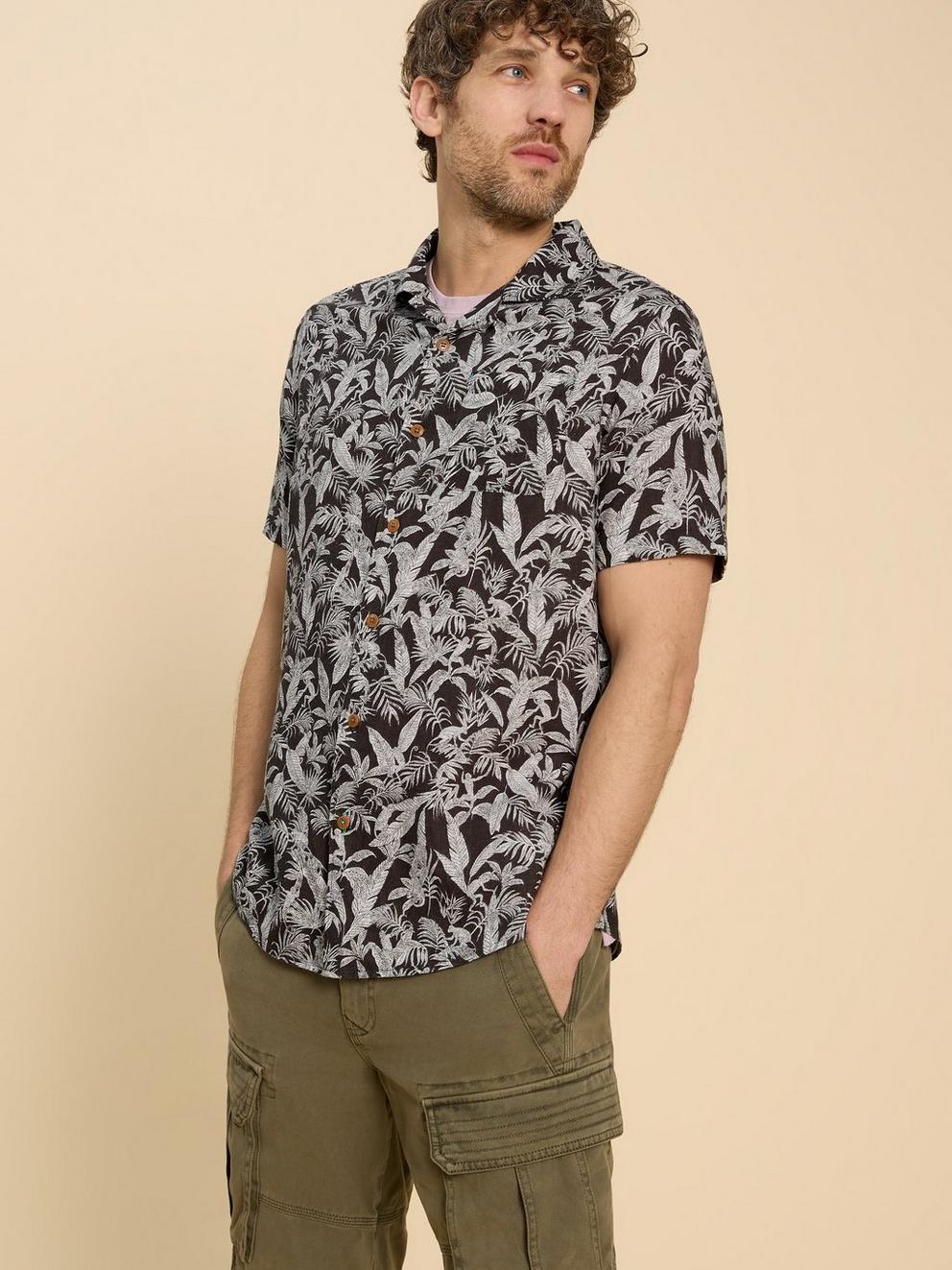 Monkey Printed Shirt in BLK PR - LIFESTYLE