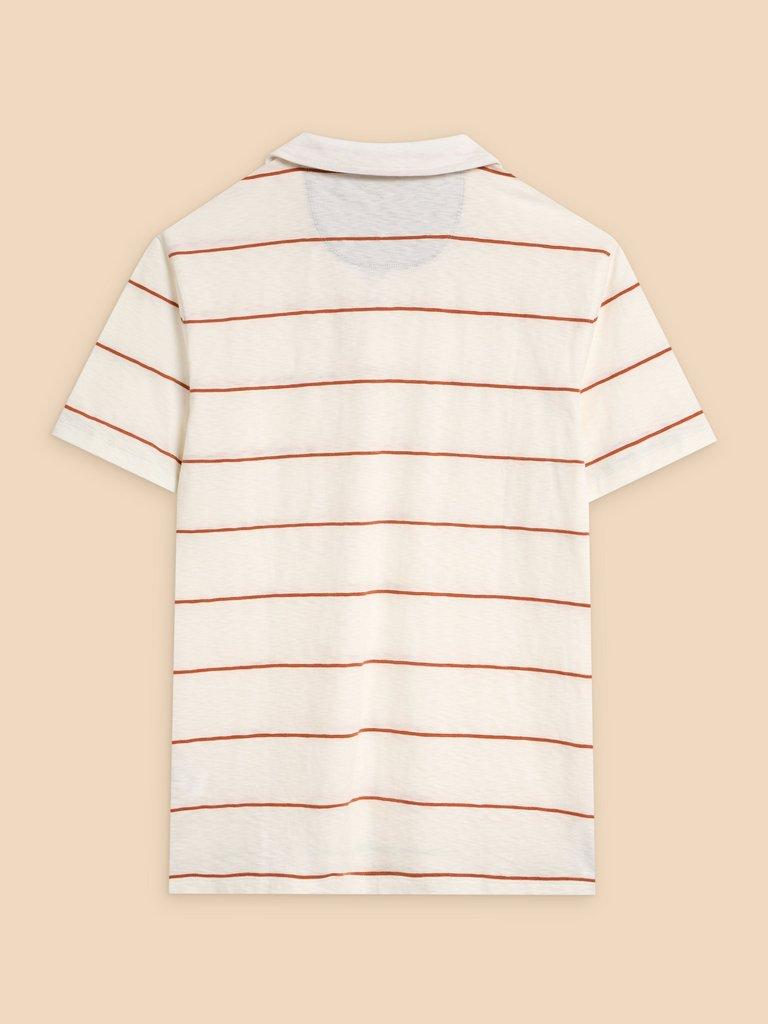 Jacquard Stripe Polo in NAT MLT - FLAT BACK