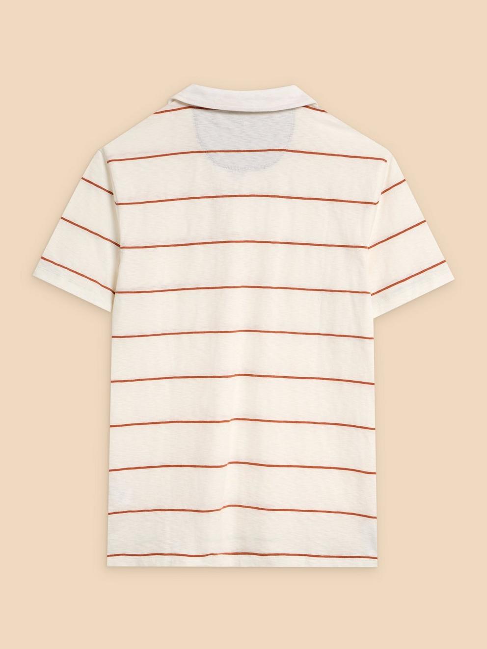 Jacquard Stripe Polo in NAT MLT - FLAT BACK