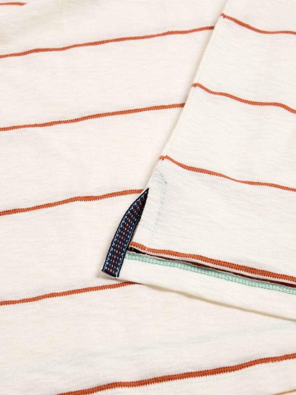 Jacquard Stripe Polo in NAT MLT - FLAT DETAIL