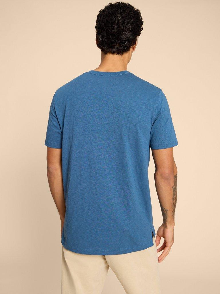 Camera Chronicles Graphic Tee in BLUE PR - MODEL BACK