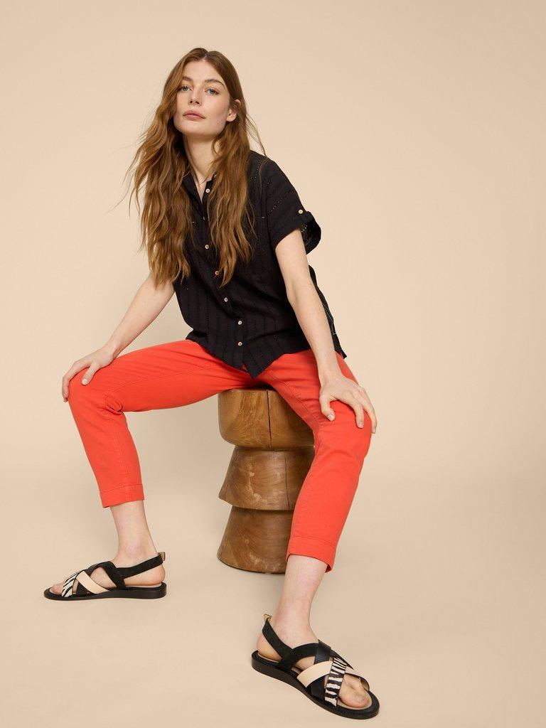 Janey Cotton Cropped Jegging in BRT ORANGE - LIFESTYLE