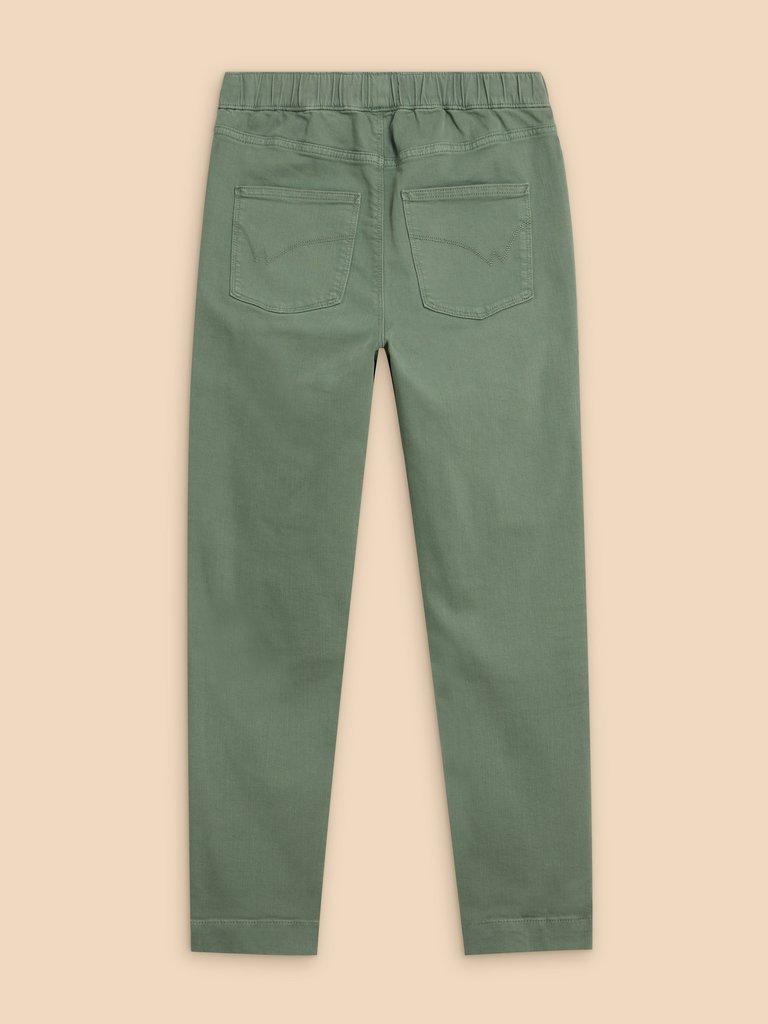 Janey Cotton Cropped Jegging in MID GREEN - FLAT BACK