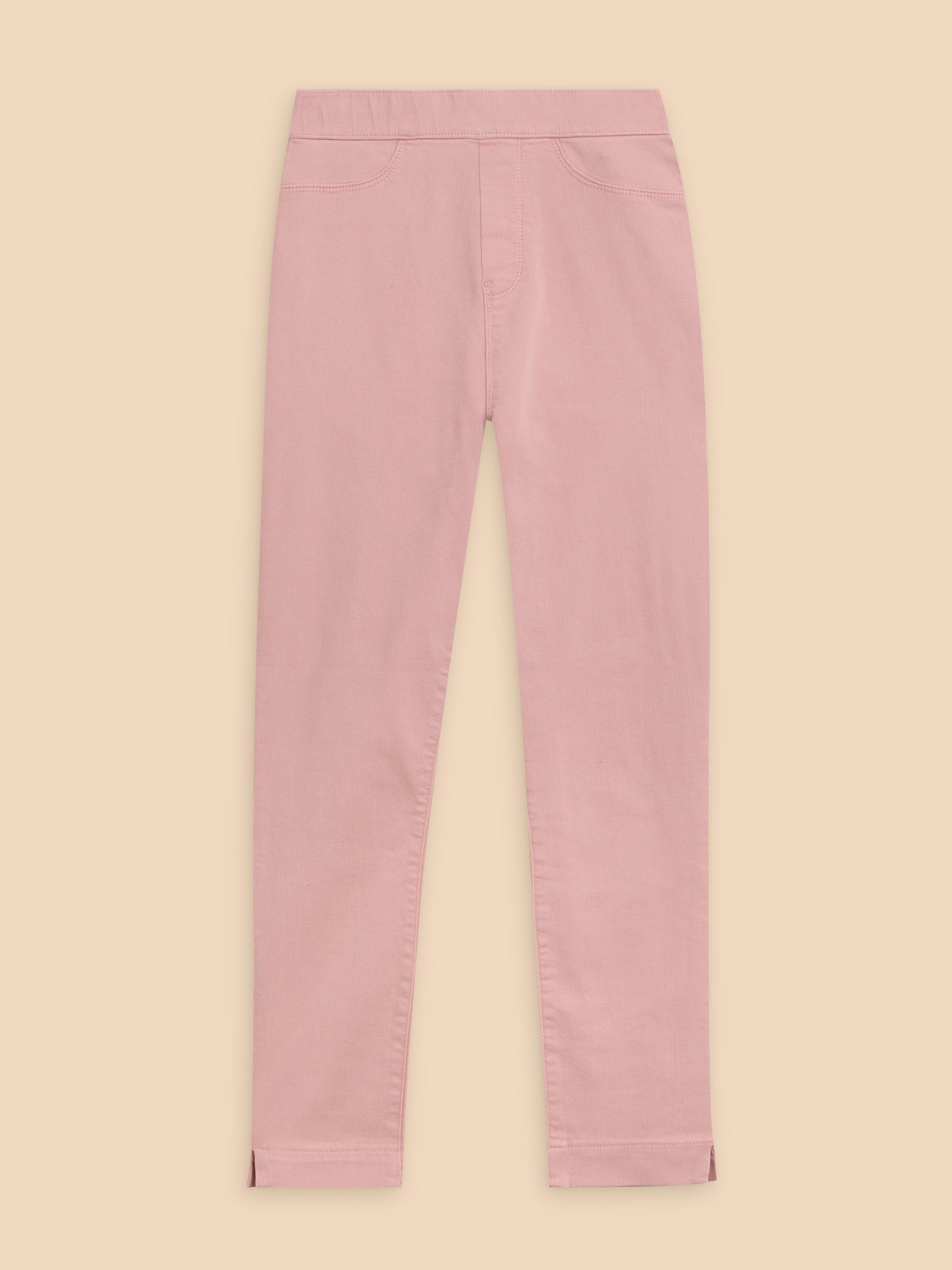 Janey Cotton Cropped Jegging in MID PINK - FLAT FRONT