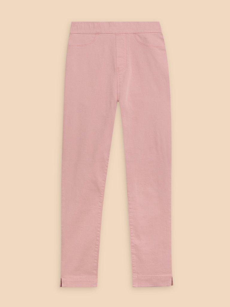 Janey Cotton Cropped Jegging in MID PINK - FLAT FRONT
