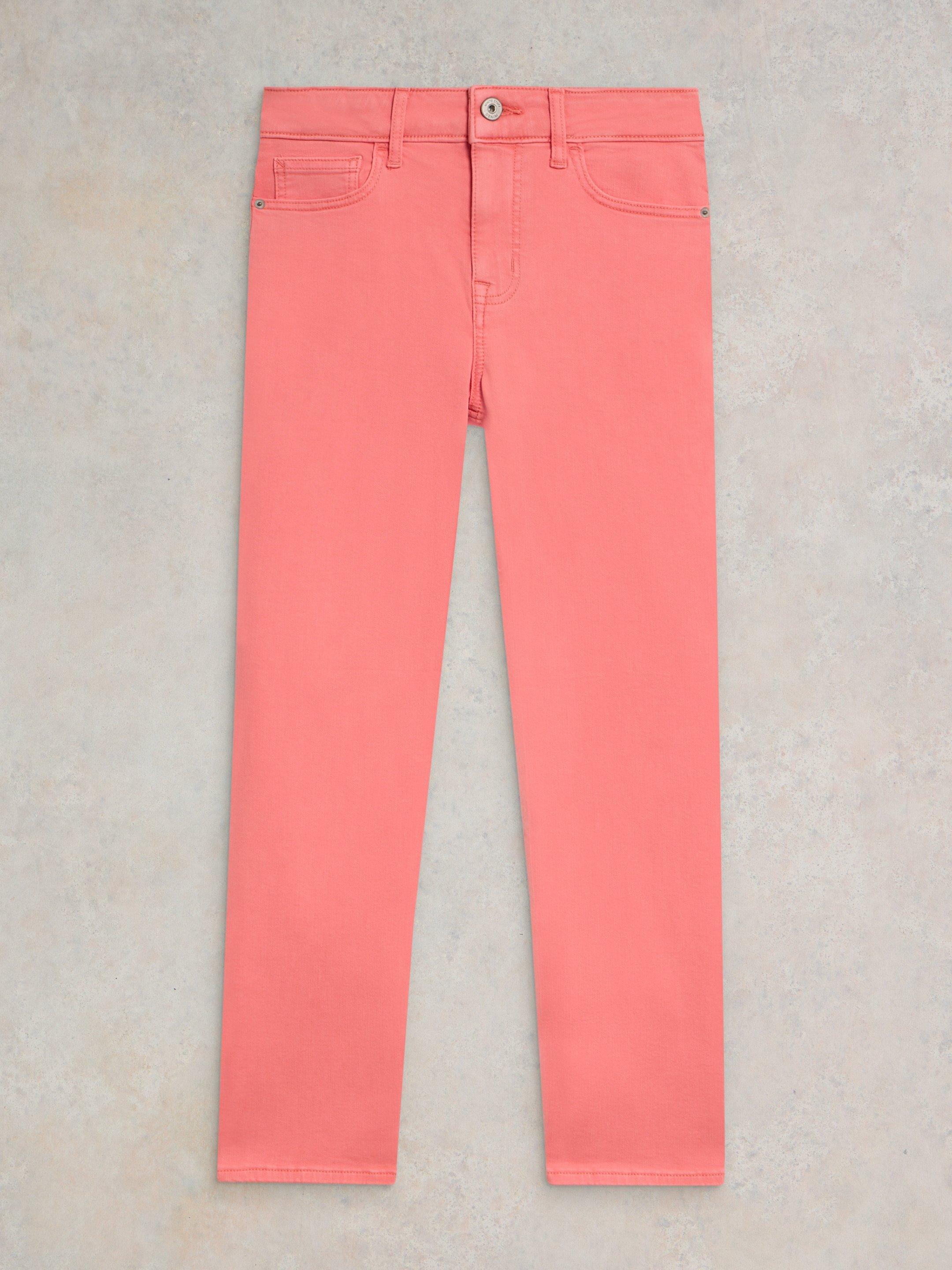 Blake Straight Cropped Jean in BRT PINK - FLAT FRONT