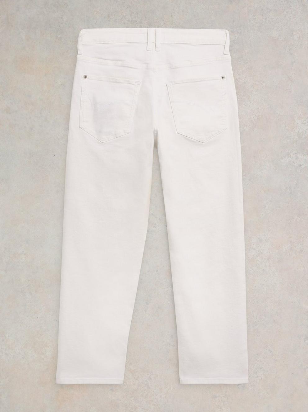 Blake Straight Cropped Jean in NAT WHITE - FLAT BACK