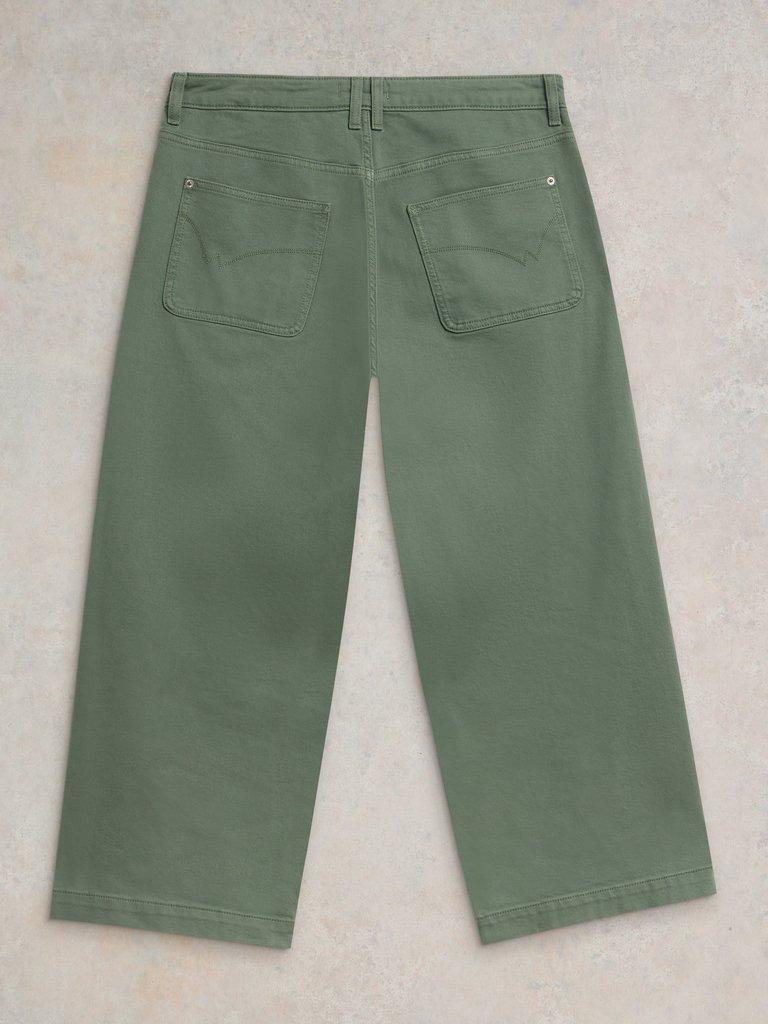 Tia Wide Leg Crop Jean in MID GREEN - FLAT BACK