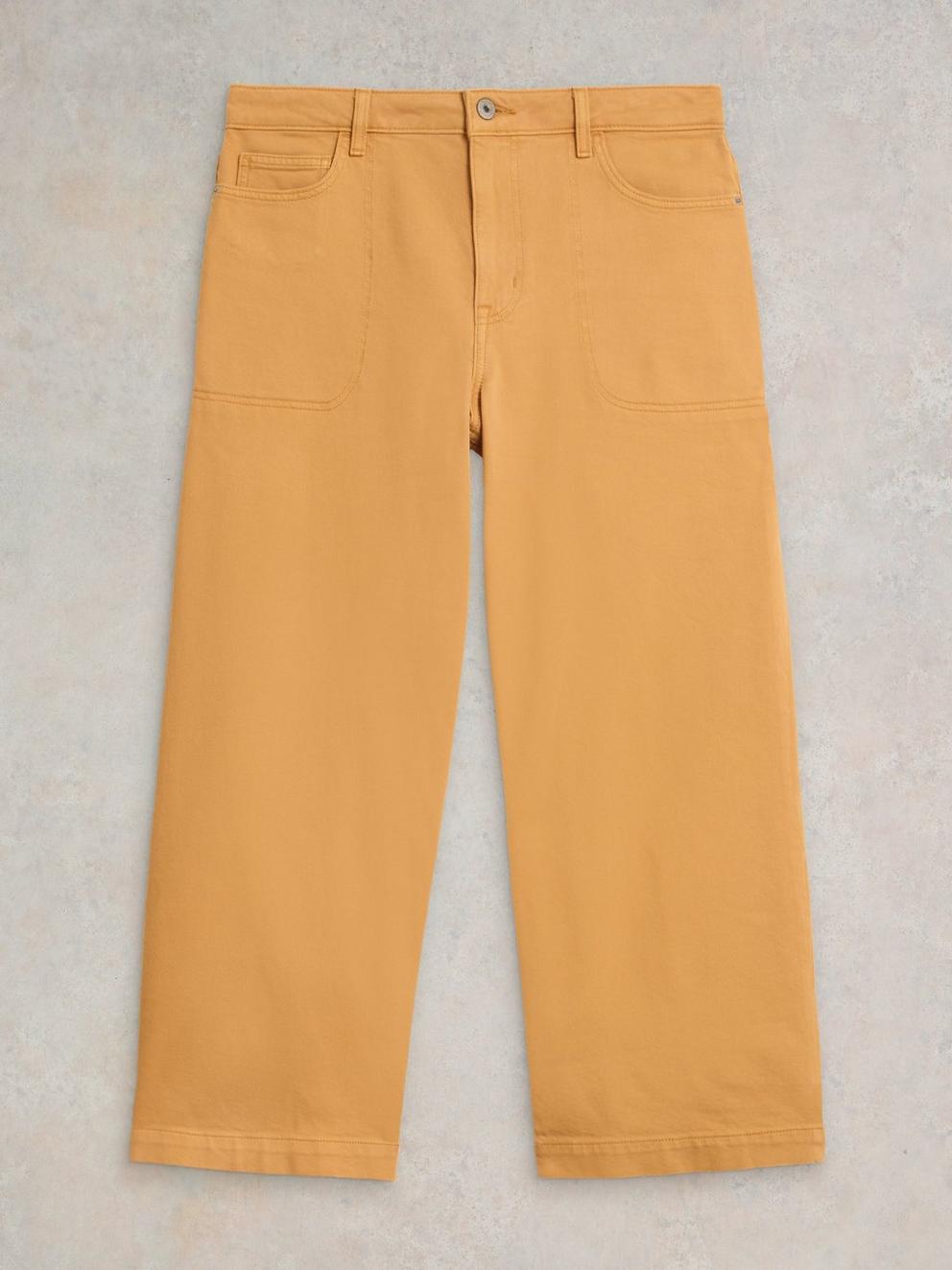 Tia Wide Leg Crop Jean in MID YELLOW - FLAT FRONT