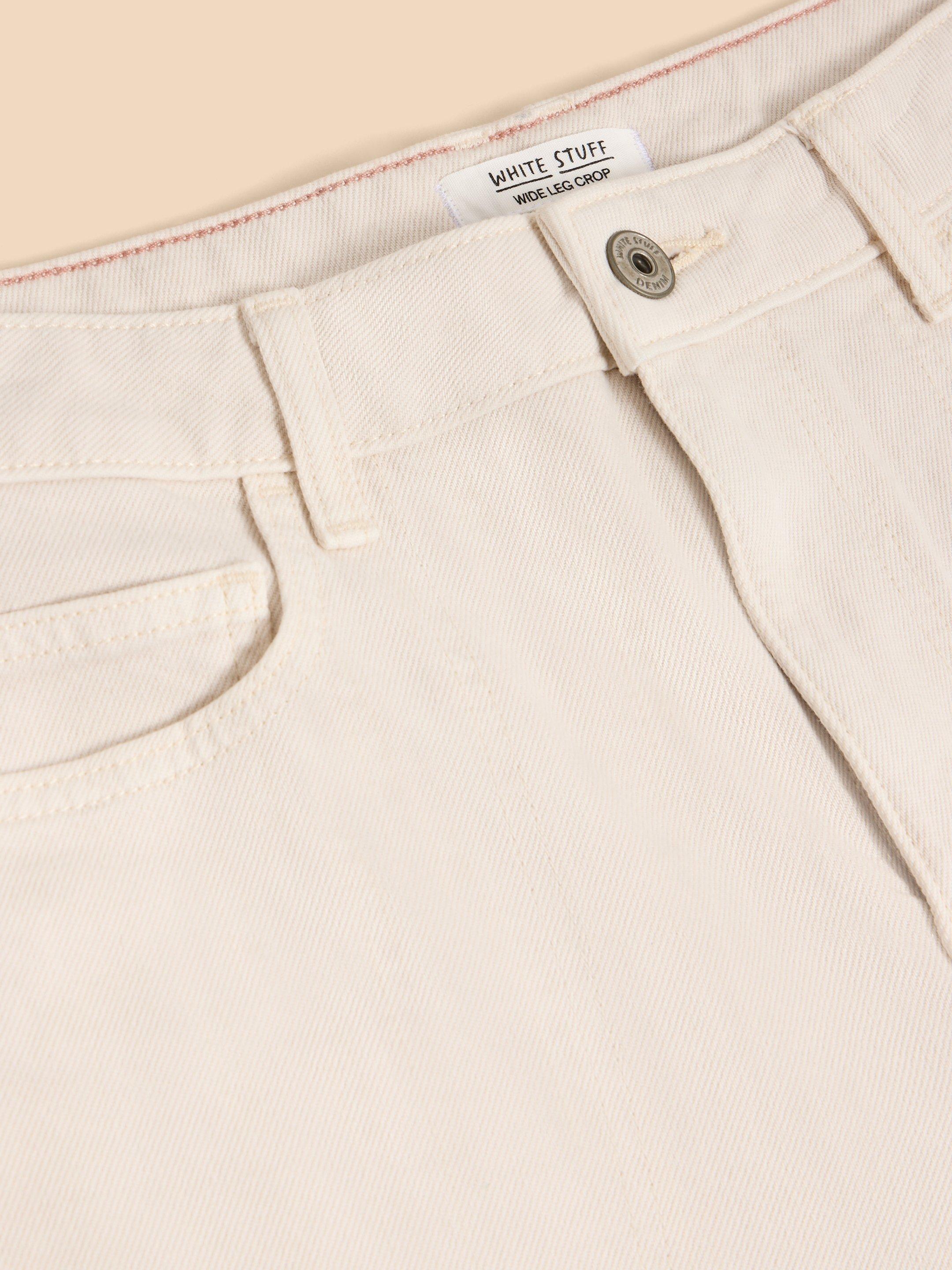 Tia Wide Leg Crop Jean in NAT WHITE - FLAT DETAIL