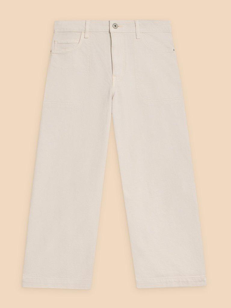 Tia Wide Leg Crop Jean in NAT WHITE - FLAT FRONT