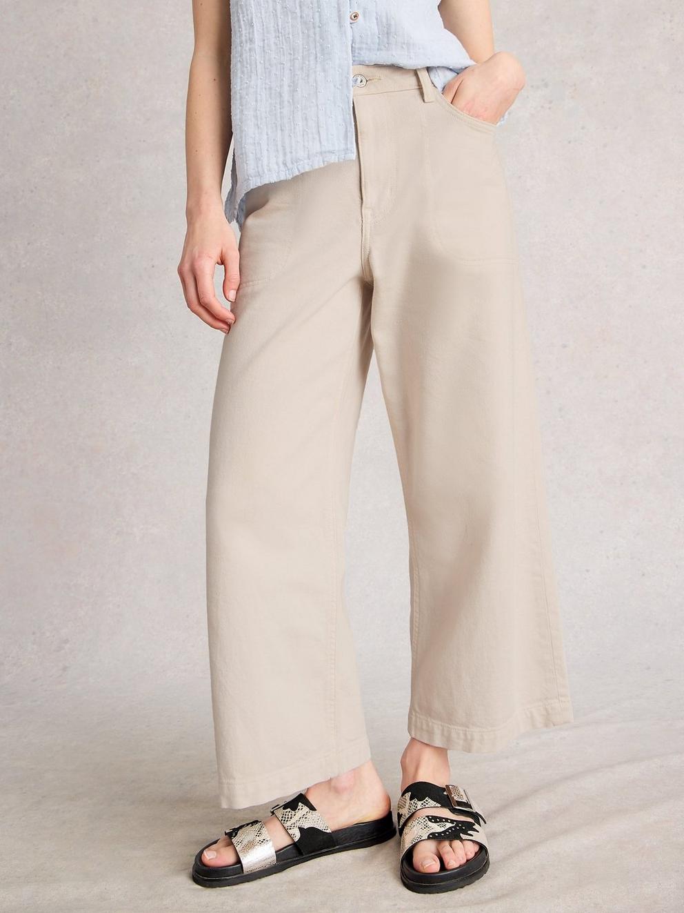 Tia Wide Leg Crop Jean in NAT WHITE - undefined
