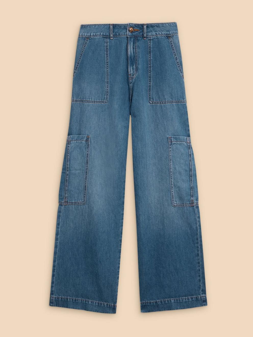 Demi Cargo Jean in LGT DENIM - FLAT FRONT